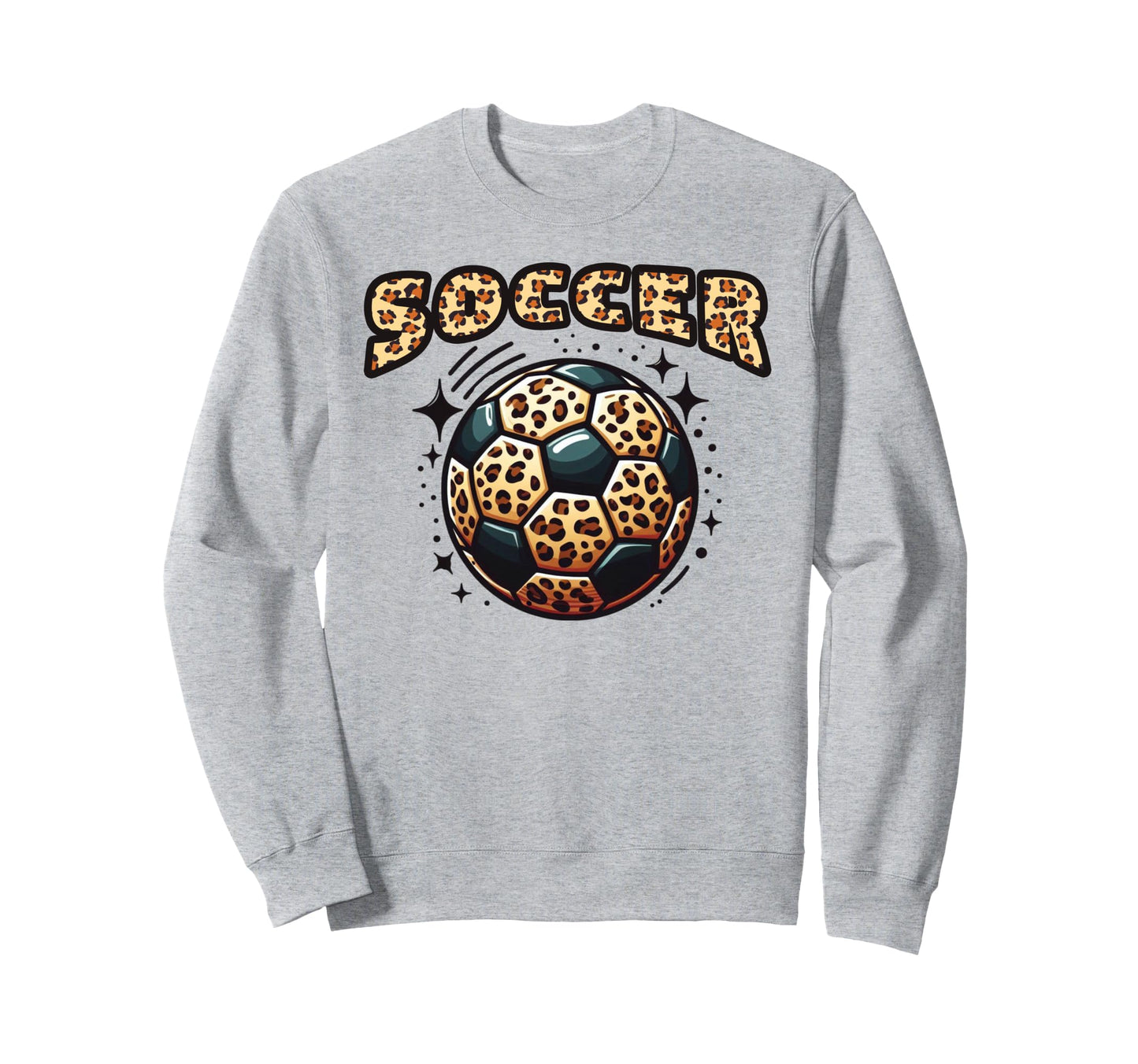 Soccer Ball Leopard Sweatshirt - Trendy Graphic Unisex - T-Shirt, Sweatshirt, Hoodie