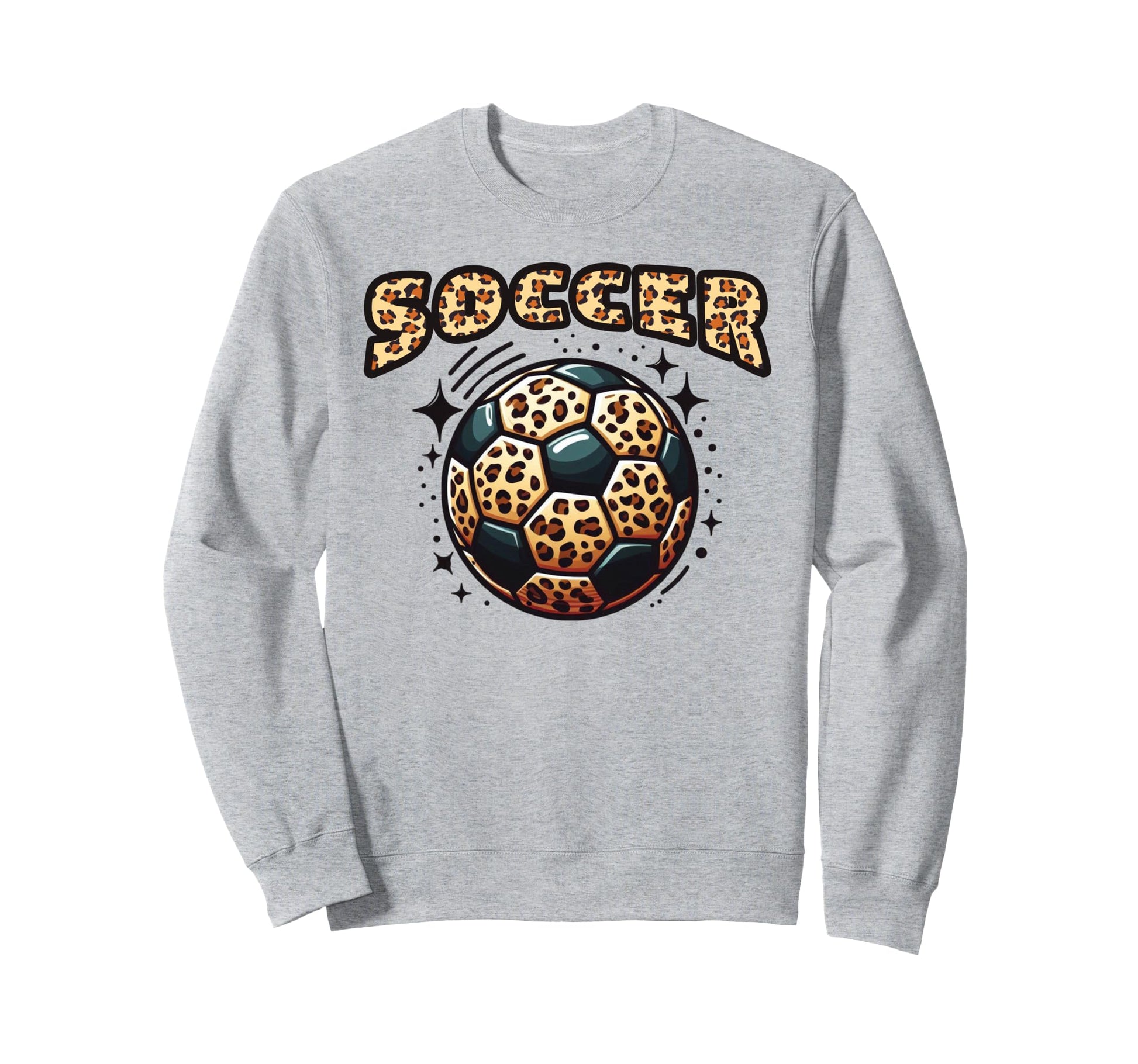 Soccer Ball Leopard Sweatshirt - Trendy Graphic Unisex - T-Shirt, Sweatshirt, Hoodie