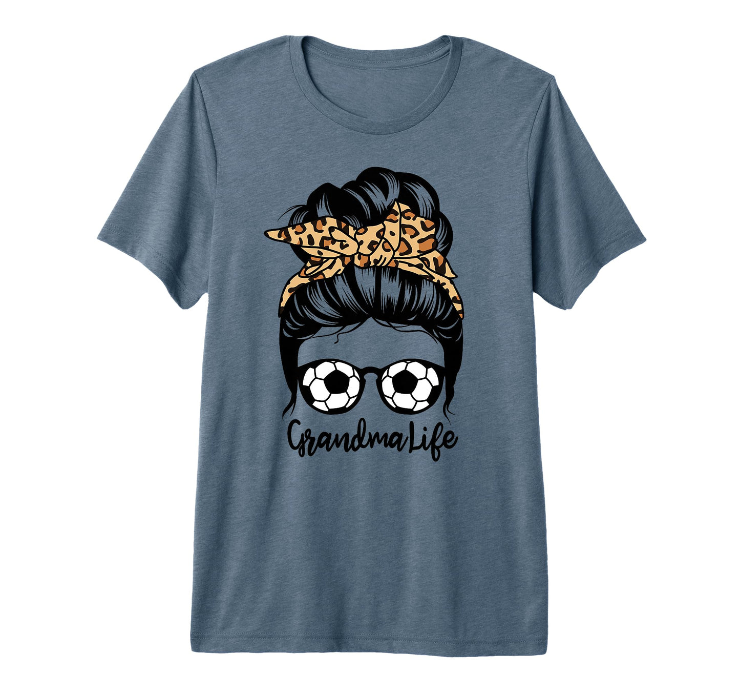 Grandma Life Messy Bun Hair Funny Soccer T-Shirt - Trendy Graphic Unisex - T-Shirt, Sweatshirt, Hoodie