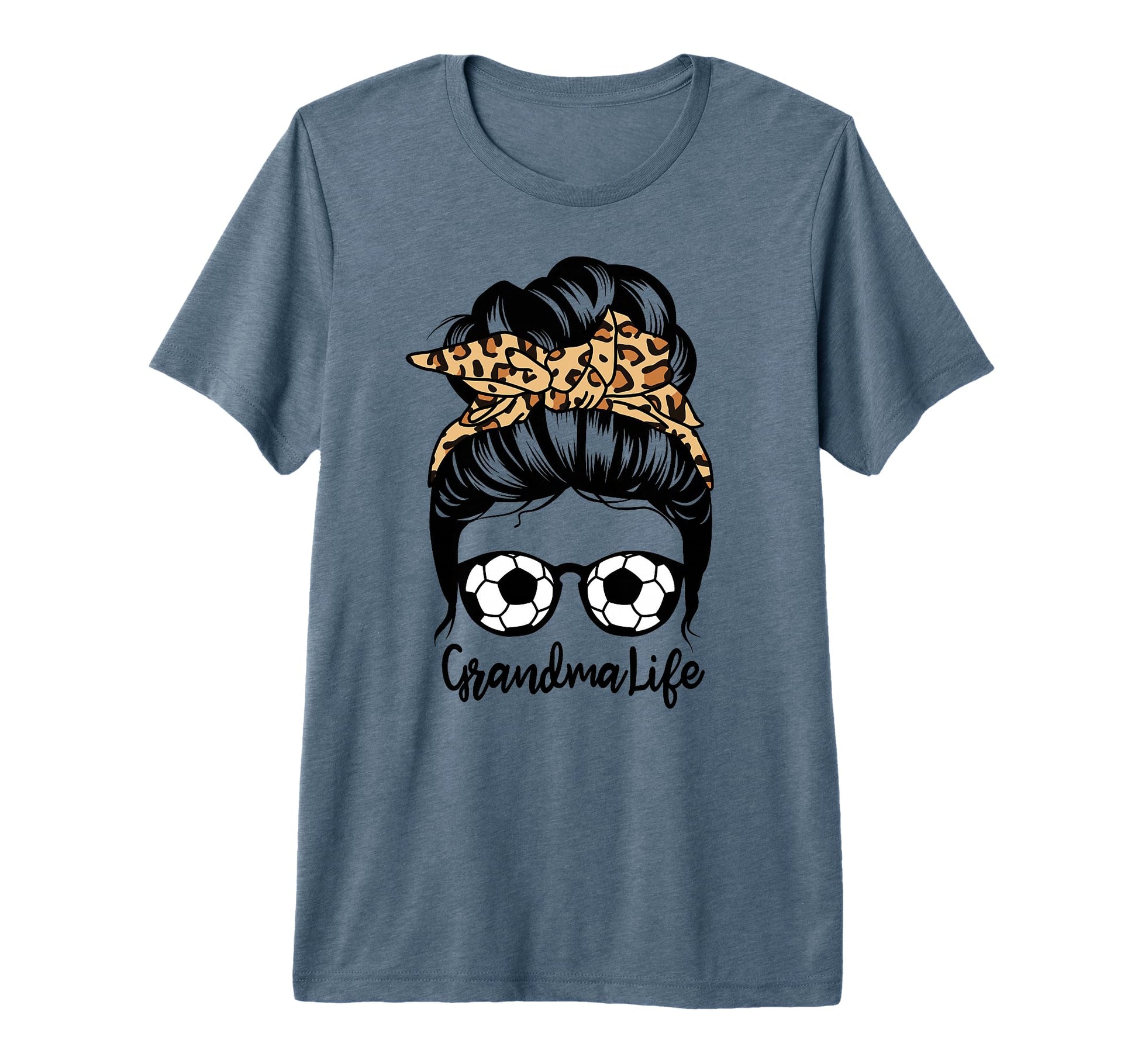 Grandma Life Messy Bun Hair Funny Soccer T-Shirt - Trendy Graphic Unisex - T-Shirt, Sweatshirt, Hoodie