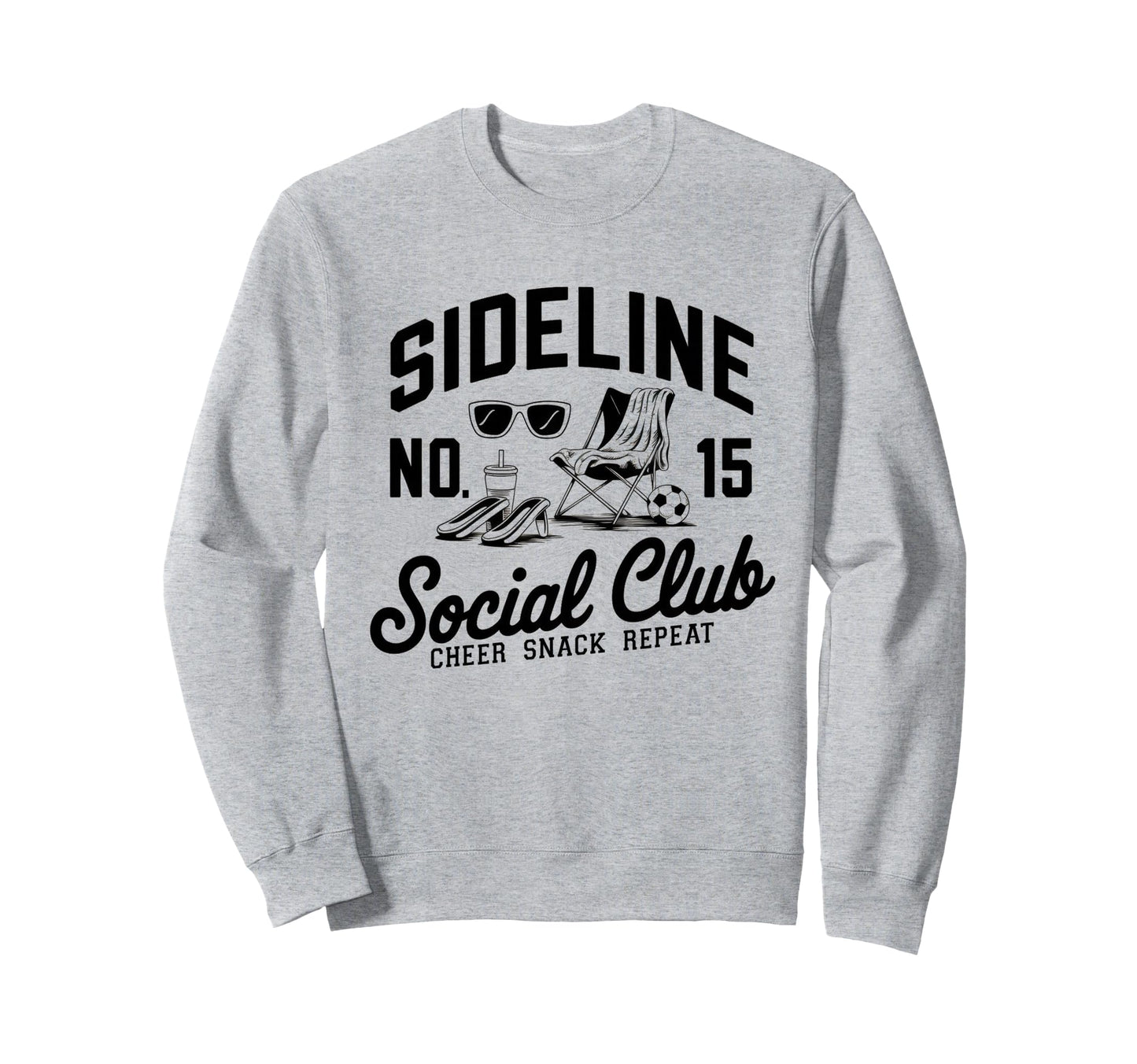 Sideline Social Club Soccer Mom Game Day Sweatshirt - Unique Graphic Unisex - T-Shirt, Sweatshirt, Hoodie