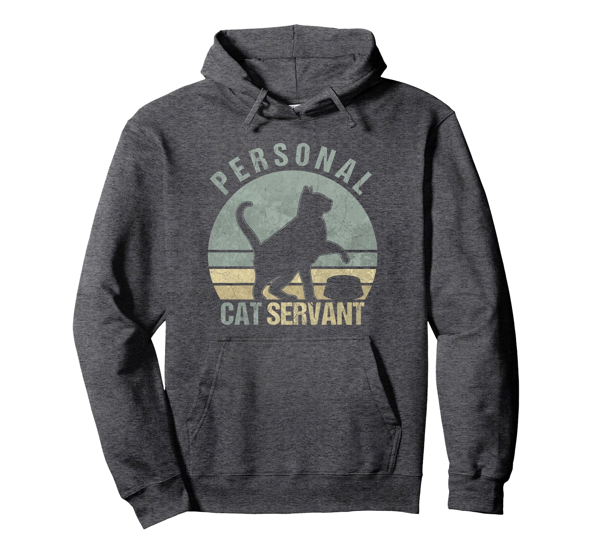 Personal Cat Servant Funny Black Cat Hoodie - Minimalist Print Men Women - T-Shirt, Sweatshirt, Hoodie