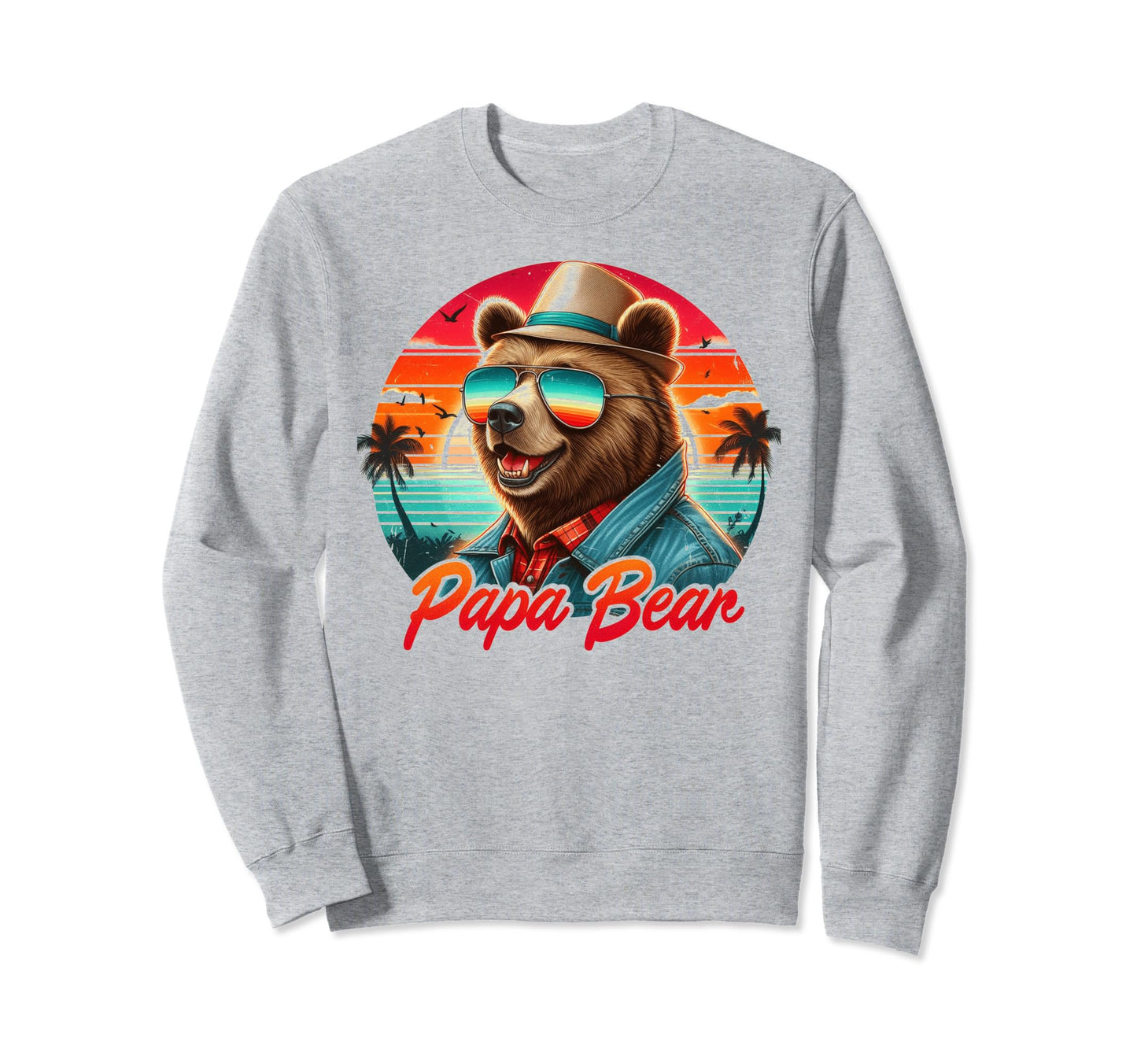 Papa Bear Sunglasses Funny Bear Dad Sweatshirt - Custom Art Print Unisex - T-Shirt, Sweatshirt, Hoodie
