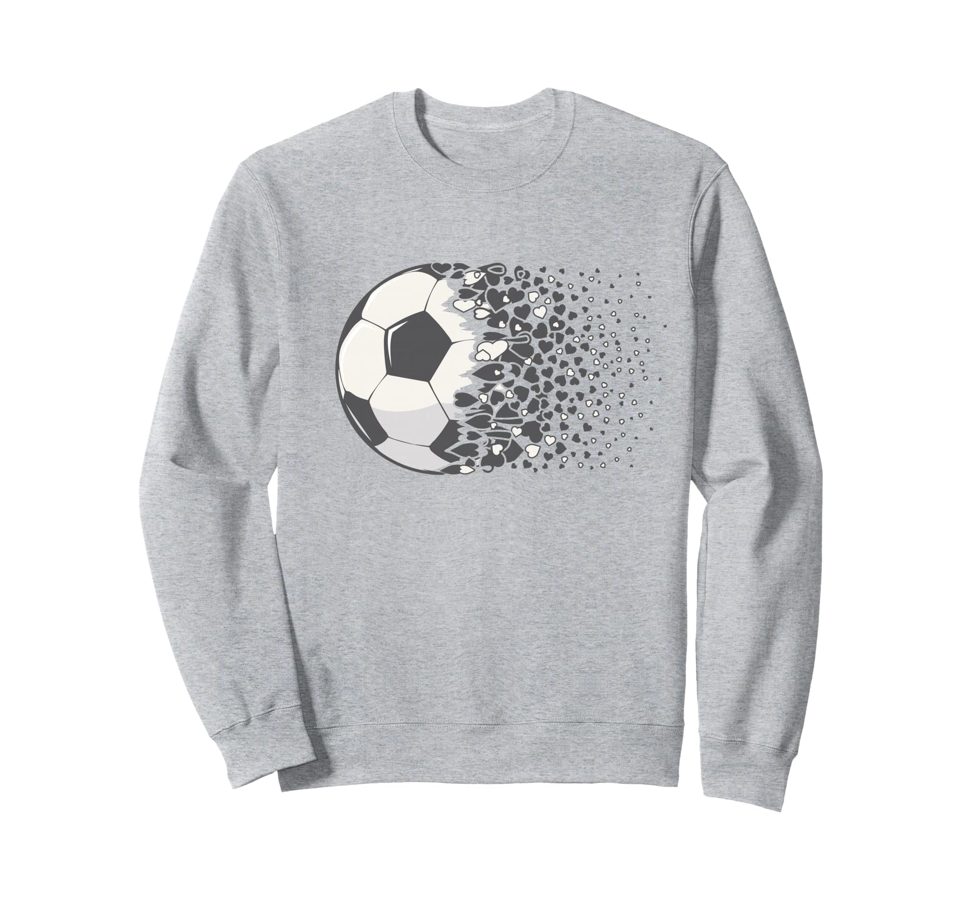 Soccer Ball Soccer Heart Soccer Sweatshirt - Trendy Graphic for Adults - T-Shirt, Sweatshirt, Hoodie