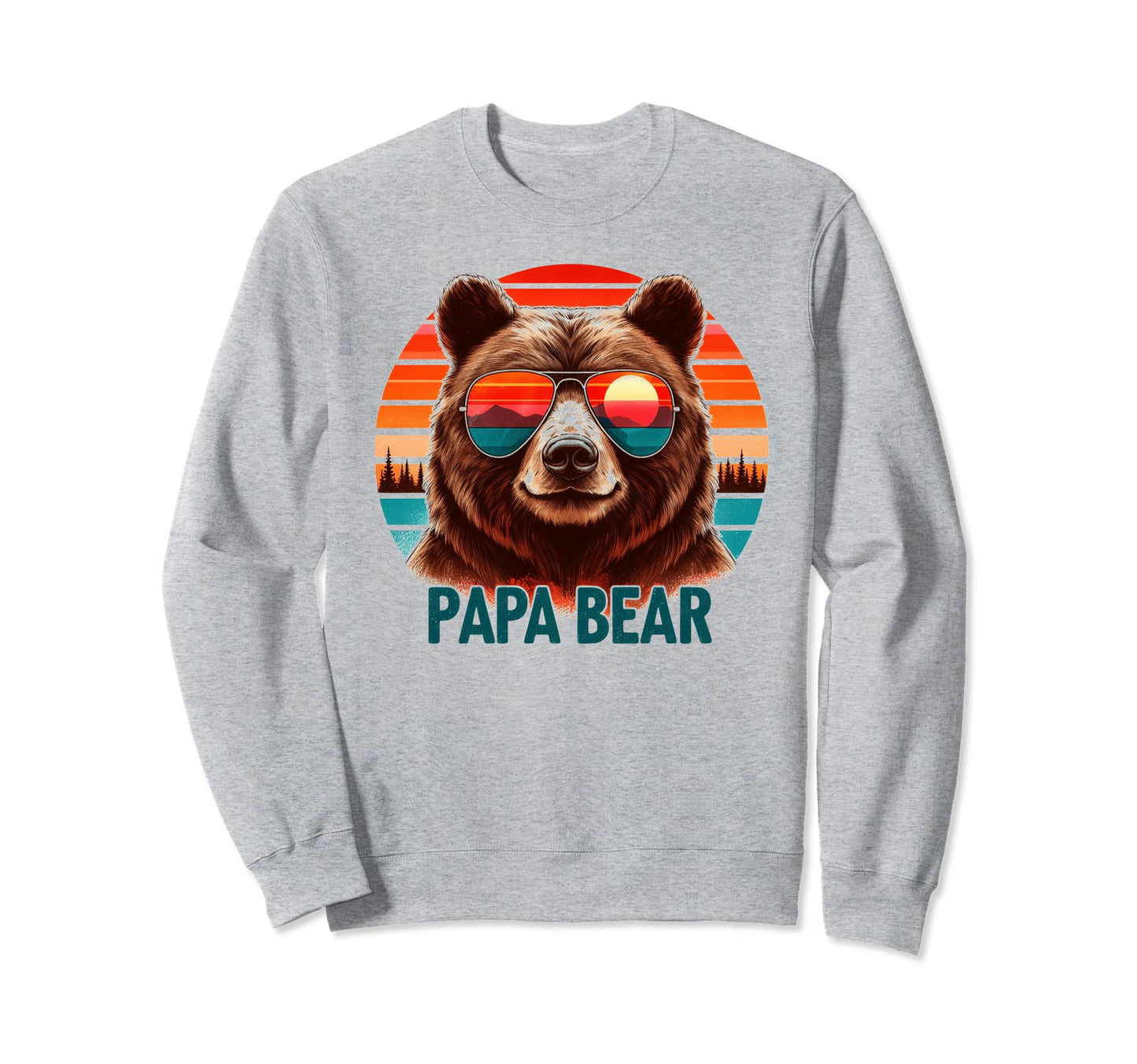 Papa Bear Sunglasses Funny Bear Dad Sweatshirt - Trendy Graphic for Adults - T-Shirt, Sweatshirt, Hoodie