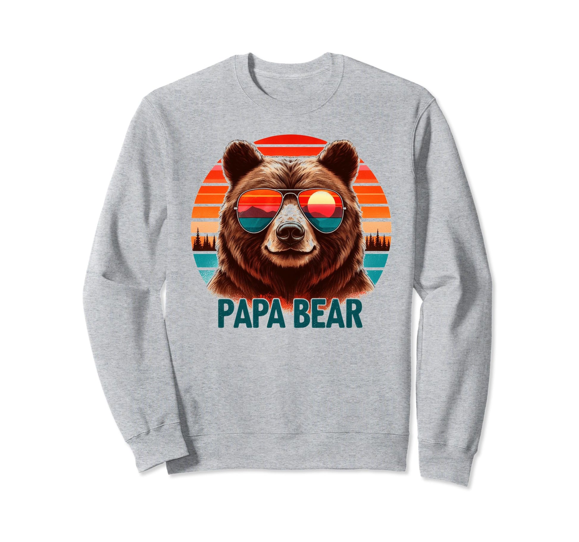 Papa Bear Sunglasses Funny Bear Dad Sweatshirt - Trendy Graphic for Adults - T-Shirt, Sweatshirt, Hoodie