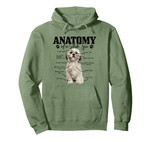 Anatomy Shih Tzu Dog Funny Shih Tzu Hoodie - Minimalist Print for Adults - T-Shirt, Sweatshirt, Hoodie