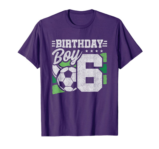 6 Year Old Soccer Birthday 6Th T-Shirt - Minimalist Print Men Women - T-Shirt, Sweatshirt, Hoodie