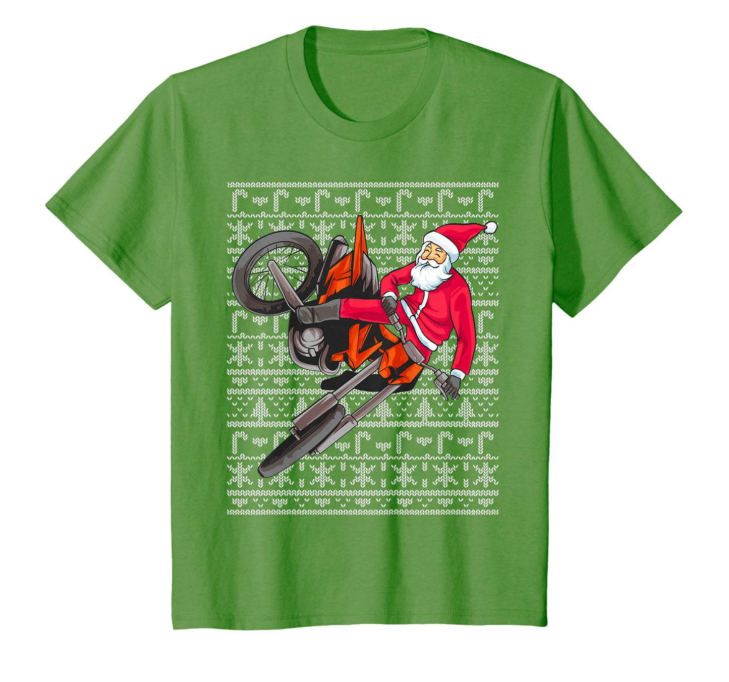 Motocross Santa Claus Ugly Dirt Bike Dad T-Shirt - Graphic Print Men Women - T-Shirt, Sweatshirt, Hoodie