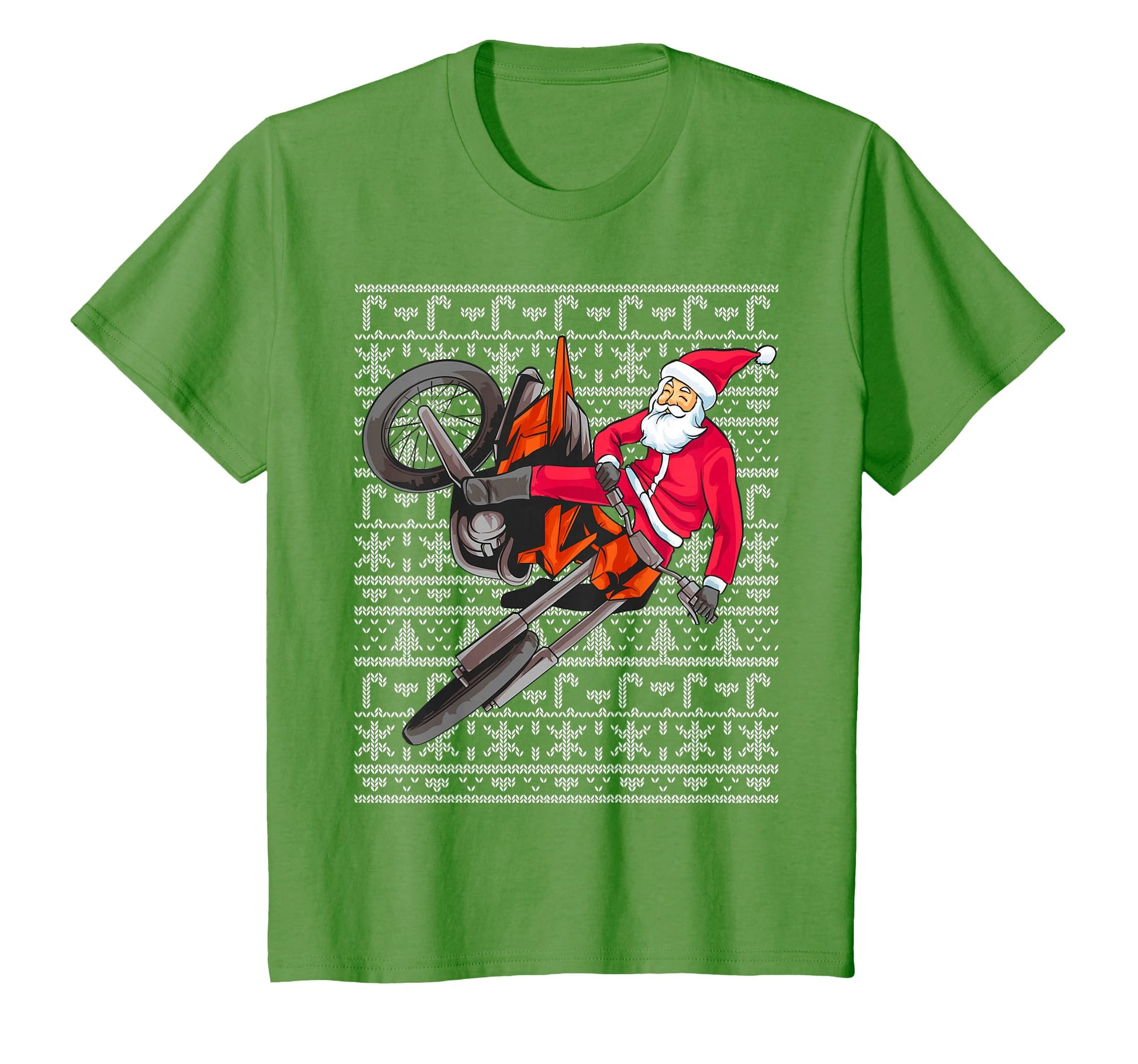 Motocross Santa Claus Ugly Dirt Bike Dad T-Shirt - Graphic Print Men Women - T-Shirt, Sweatshirt, Hoodie