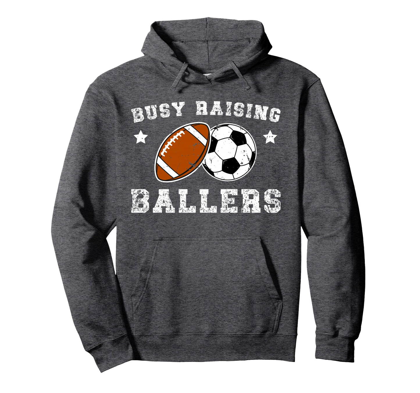 Busy Raising Ballers Football Soccer Dad Hoodie - Graphic Print Unisex - T-Shirt, Sweatshirt, Hoodie