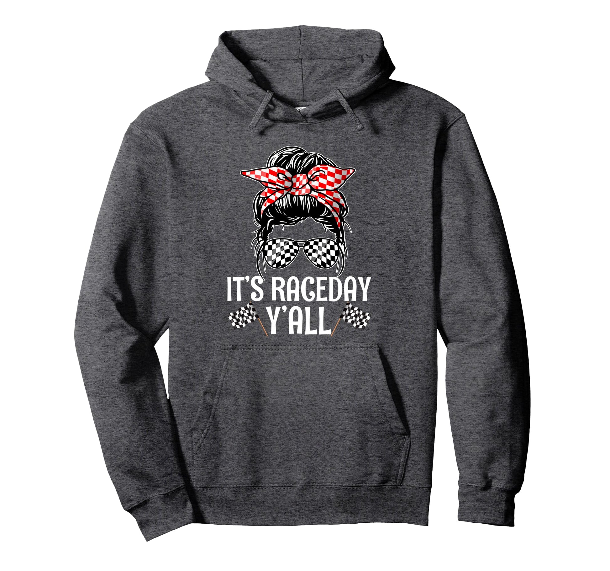 Its Race Day Yall Checkered Flag Hoodie - Minimalist Print Men Women - T-Shirt, Sweatshirt, Hoodie