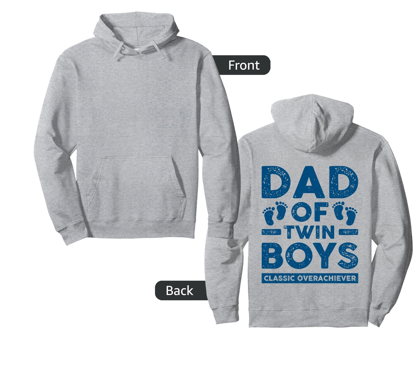 Dad Twin Overachiever Funny Twin Dad Hoodie - Minimalist Print Unisex - T-Shirt, Sweatshirt, Hoodie