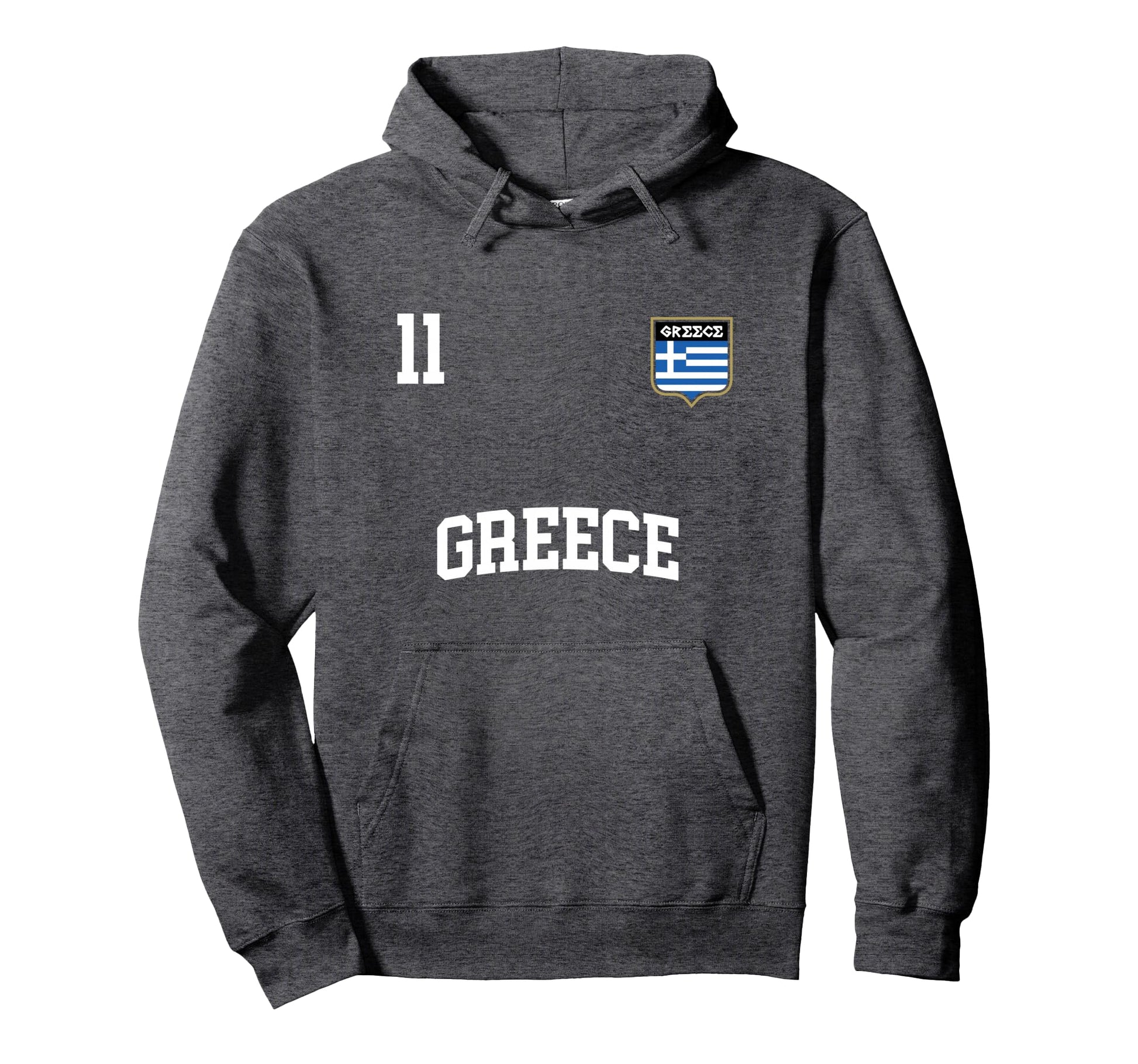 Greece No 11 Greek Flag Football Hoodie - Streetwear Style for Adults - T-Shirt, Sweatshirt, Hoodie