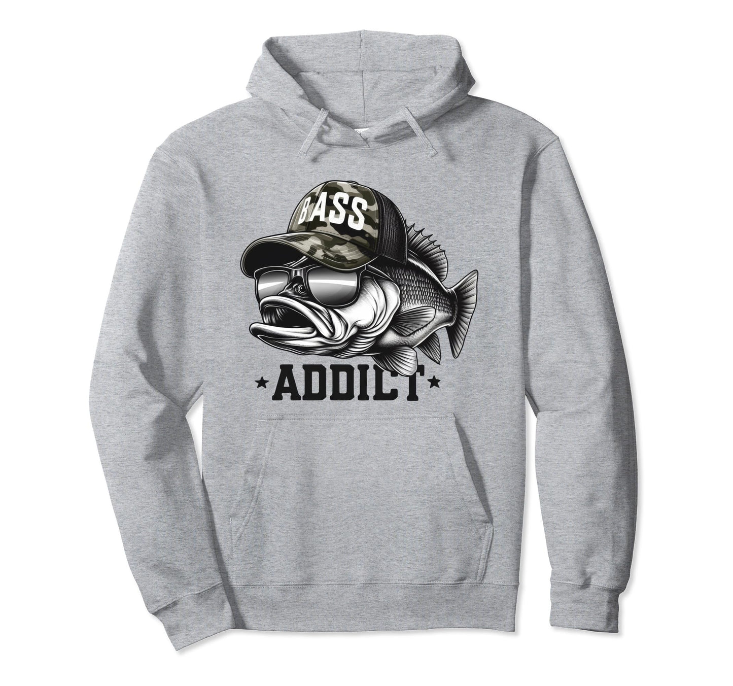 Bass Fish Dad Papa Camo Trucker Hat Hoodie - Aesthetic Graphic for Adults - T-Shirt, Sweatshirt, Hoodie