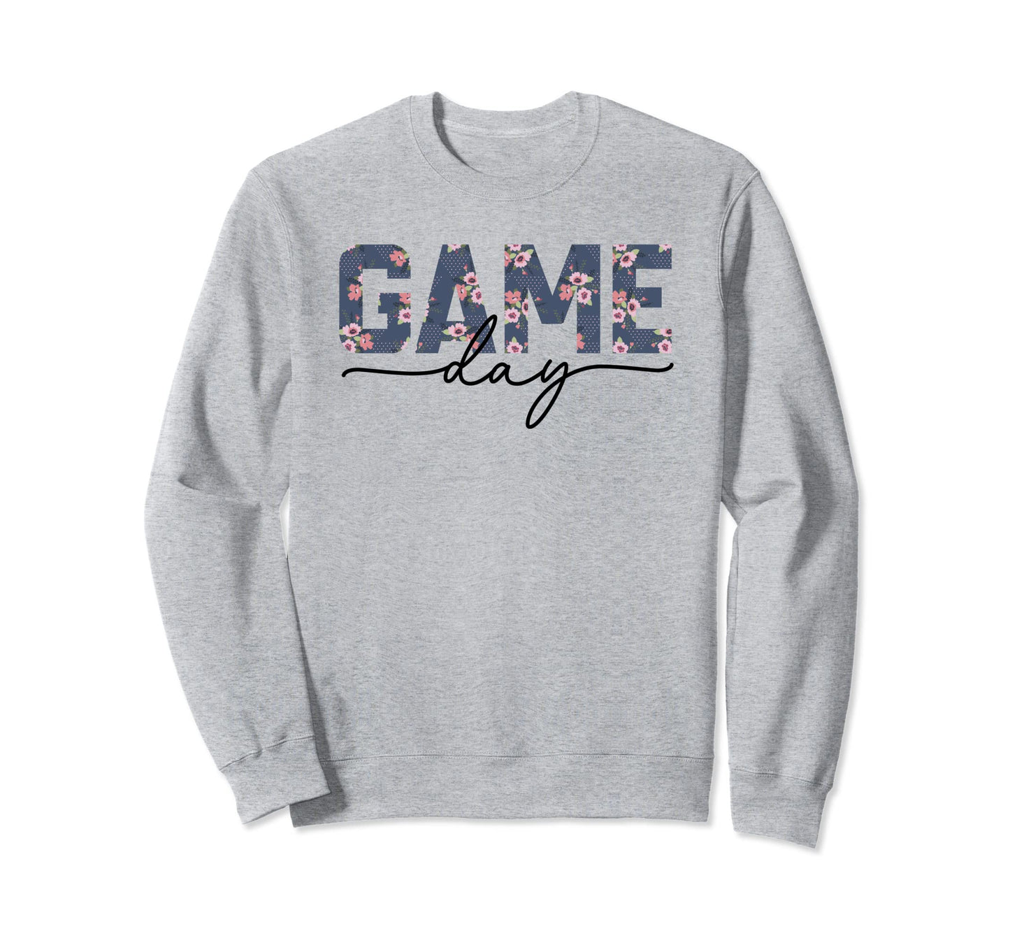 Game Day Spirit Blue Floral Sports Sweatshirt - Minimalist Print Men Women - T-Shirt, Sweatshirt, Hoodie