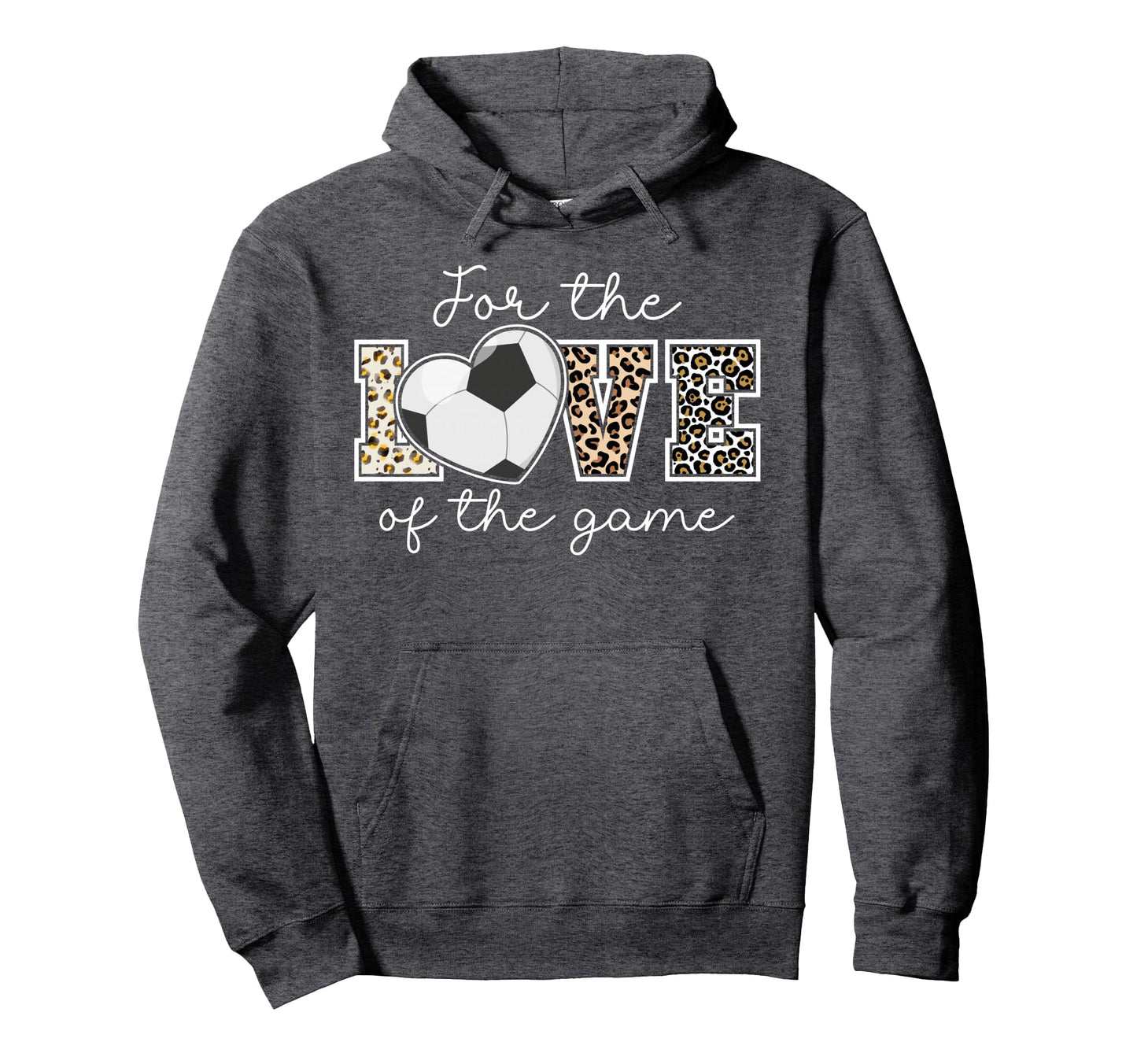 Love Game Soccer Game Day Leopard Gifts Hoodie - Trendy Graphic for Adults - T-Shirt, Sweatshirt, Hoodie