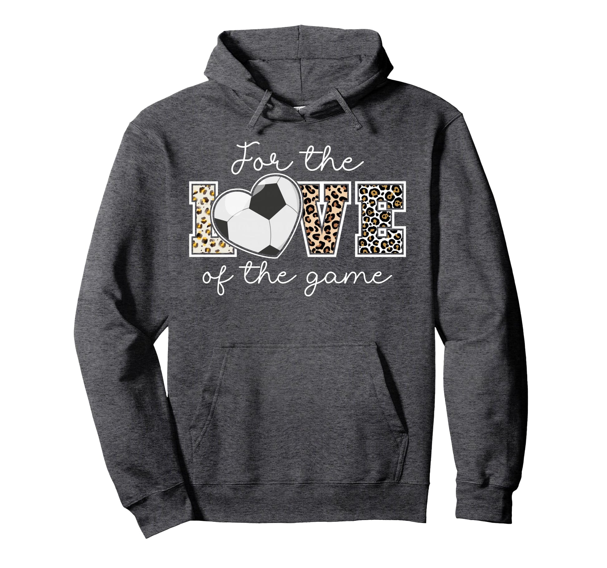Love Game Soccer Game Day Leopard Gifts Hoodie - Trendy Graphic for Adults - T-Shirt, Sweatshirt, Hoodie