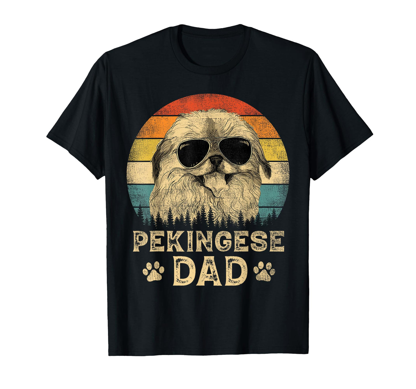 Pekingese Dad Dog Lovers Fathers Day T-Shirt - Novelty Apparel Men Women - T-Shirt, Sweatshirt, Hoodie