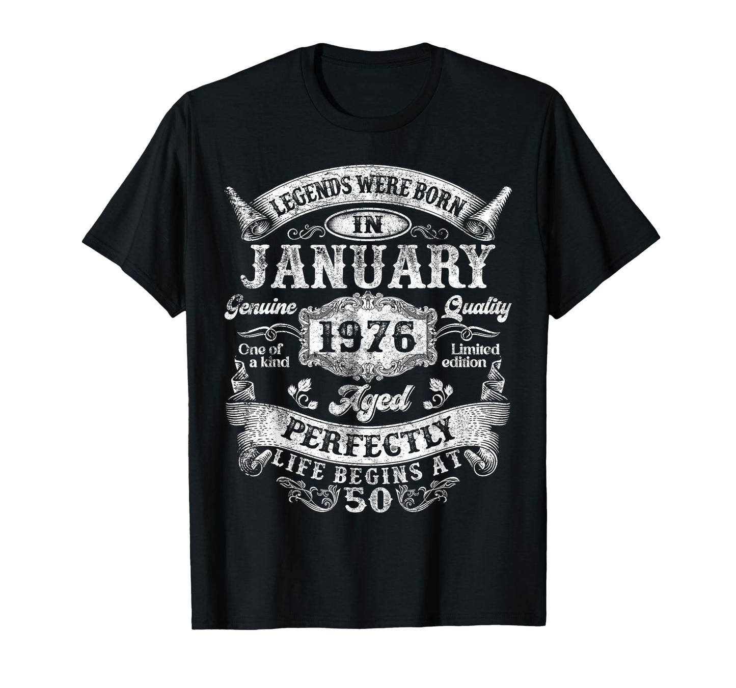 Legends Since January 1976 50Th Birthday T-Shirt - Unique Graphic Men Women - T-Shirt, Sweatshirt, Hoodie