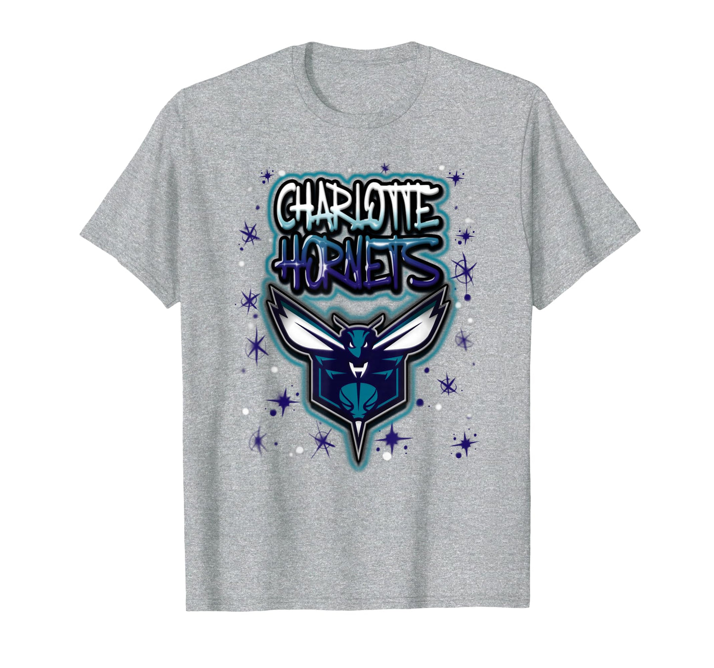 Nba Charlotte Hornets Airbrush T-Shirt - Casual Everyday Wear Men Women - T-Shirt, Sweatshirt, Hoodie