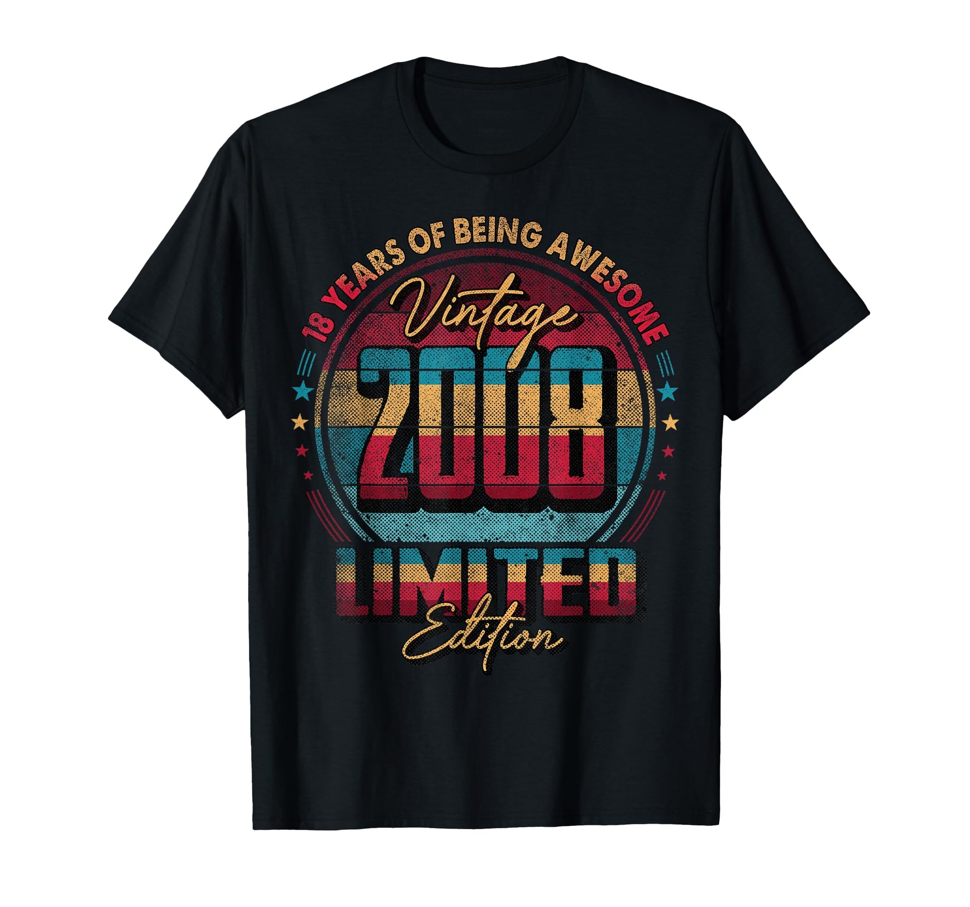 2008 18 Year Old 18Th Birthday T-Shirt - Custom Art Print Unisex - T-Shirt, Sweatshirt, Hoodie