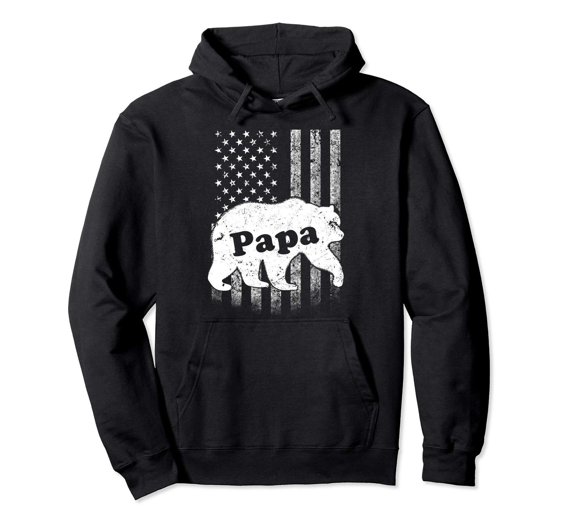 Mens Papa Bear Usa American Flag Gift Hoodie - Unique Graphic Men Women - T-Shirt, Sweatshirt, Hoodie