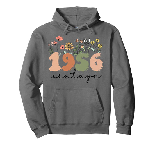 70 Years Old 1956 70Th Birthday Wildflower Hoodie - Streetwear Style Unisex - T-Shirt, Sweatshirt, Hoodie