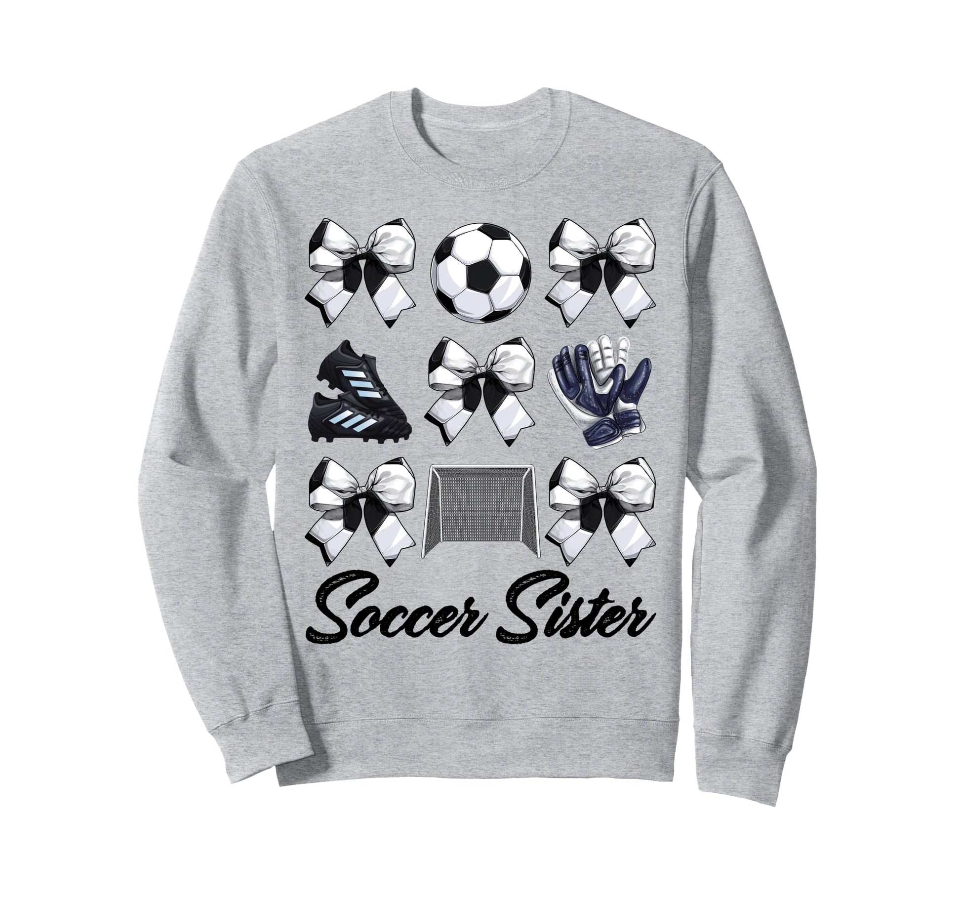 Soccer Sister Bow Soccer Mom Sweatshirt - Minimalist Print for Adults - T-Shirt, Sweatshirt, Hoodie