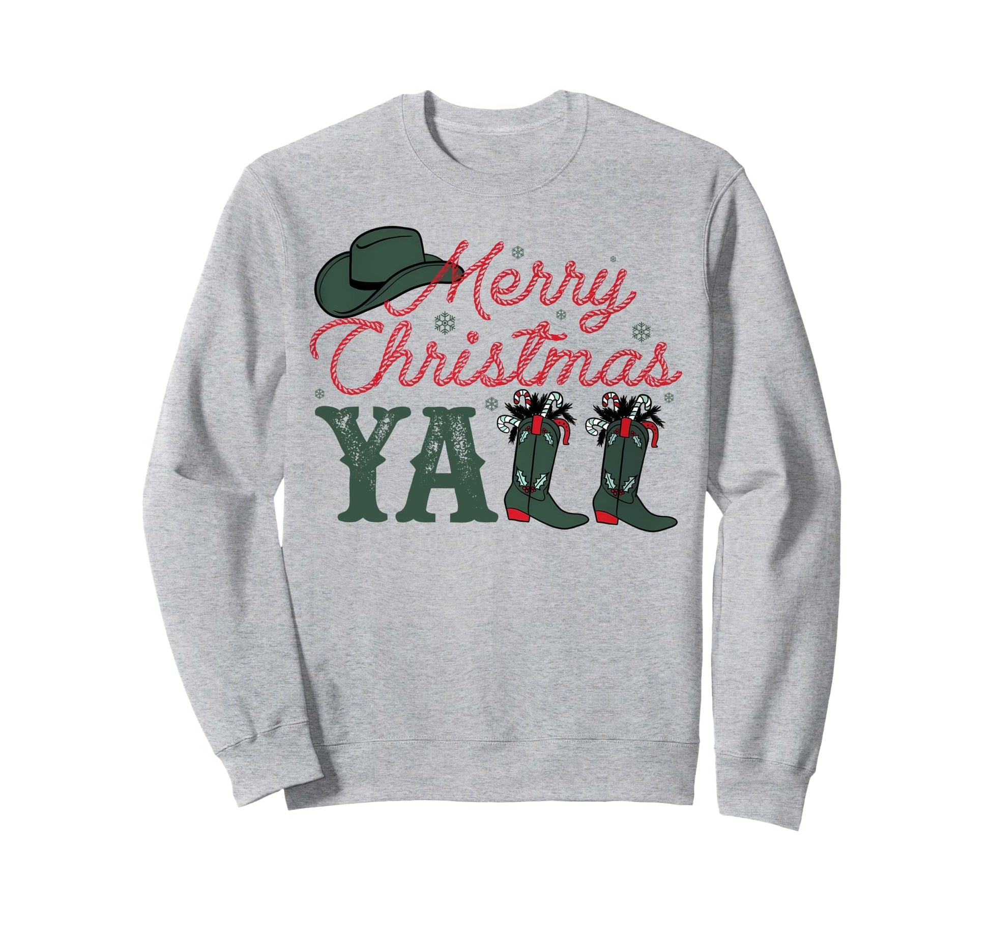 Merry Yall Western Country Cowboy Sweatshirt - Streetwear Style for Adults - T-Shirt, Sweatshirt, Hoodie