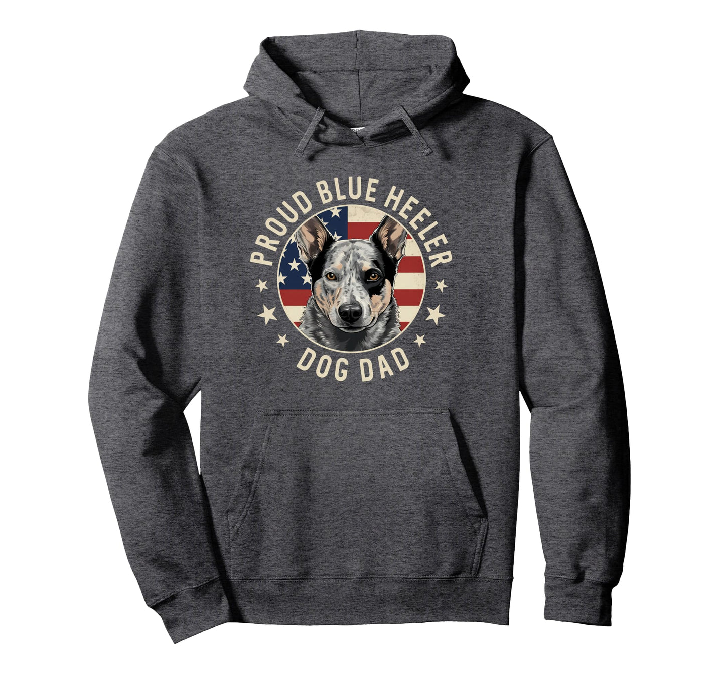 Australian Cattle Dog American Flag Proud Hoodie - Graphic Print Men Women - T-Shirt, Sweatshirt, Hoodie