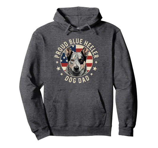 Australian Cattle Dog American Flag Proud Hoodie - Graphic Print Men Women - T-Shirt, Sweatshirt, Hoodie