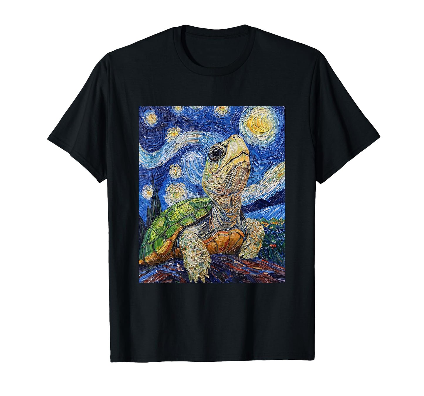 Turtle Tortoise Van Gogh Starry Night T-Shirt - Novelty Apparel for Adults - T-Shirt, Sweatshirt, Hoodie