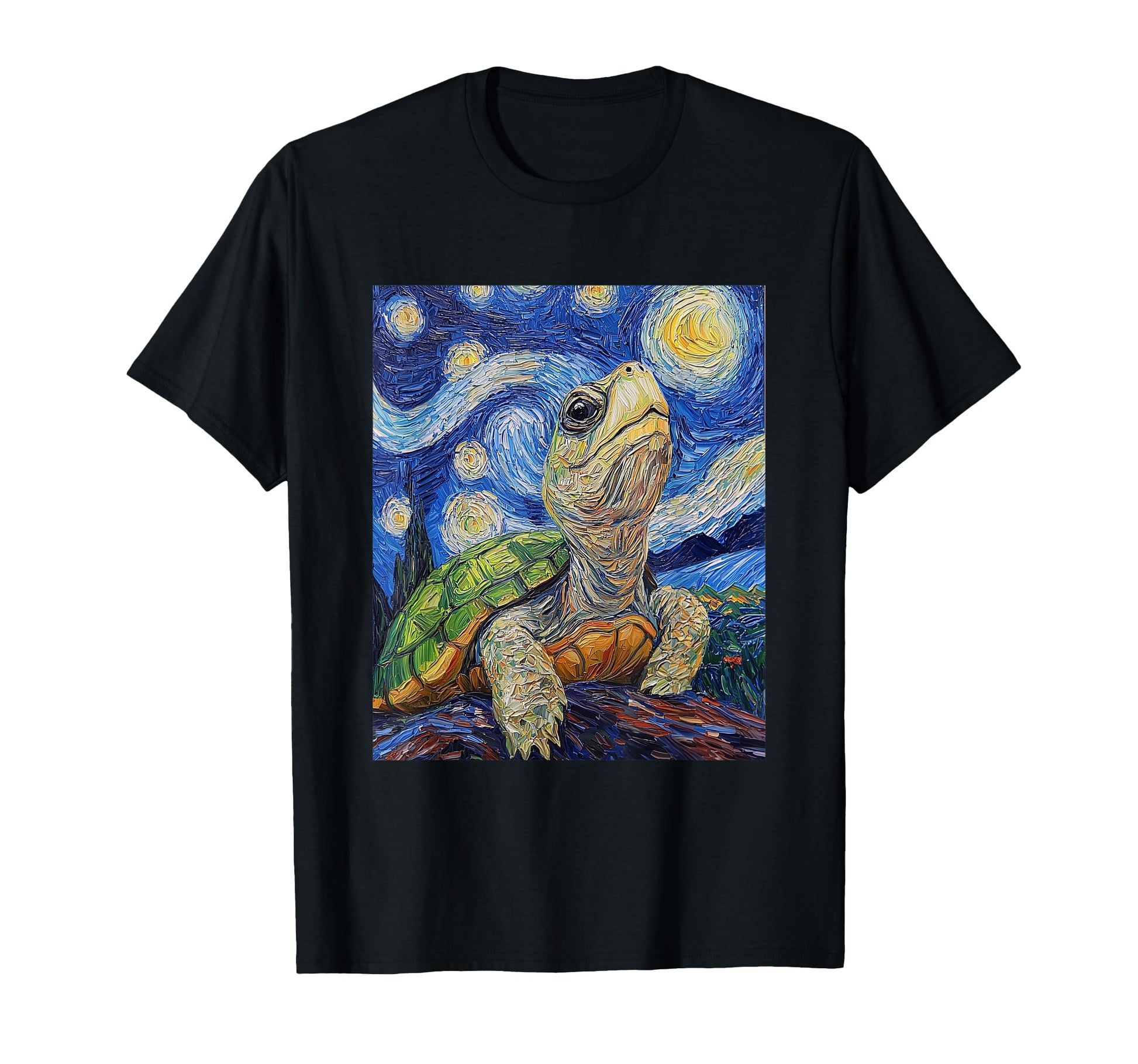 Turtle Tortoise Van Gogh Starry Night T-Shirt - Novelty Apparel for Adults - T-Shirt, Sweatshirt, Hoodie
