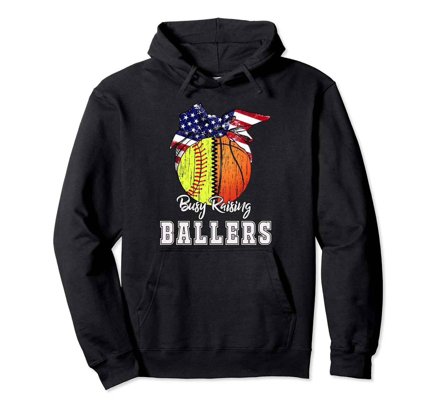 Busy Raising Ballers Softball Basketball Hoodie - Minimalist Print Unisex - T-Shirt, Sweatshirt, Hoodie