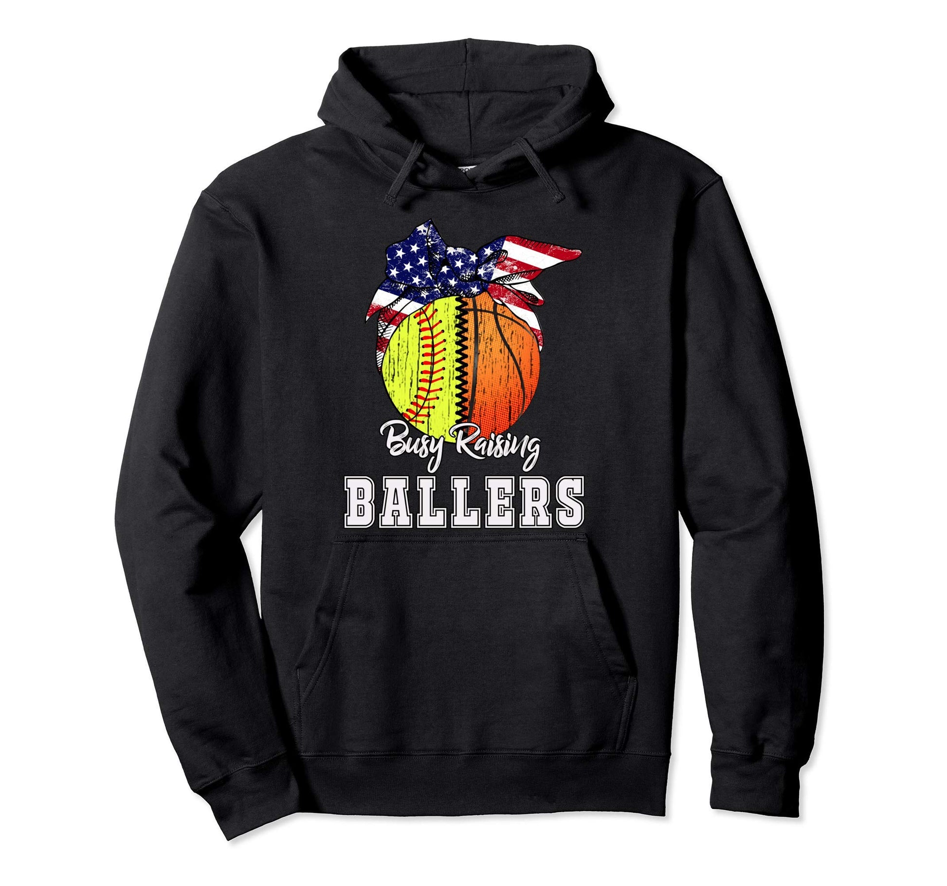 Busy Raising Ballers Softball Basketball Hoodie - Minimalist Print Unisex - T-Shirt, Sweatshirt, Hoodie