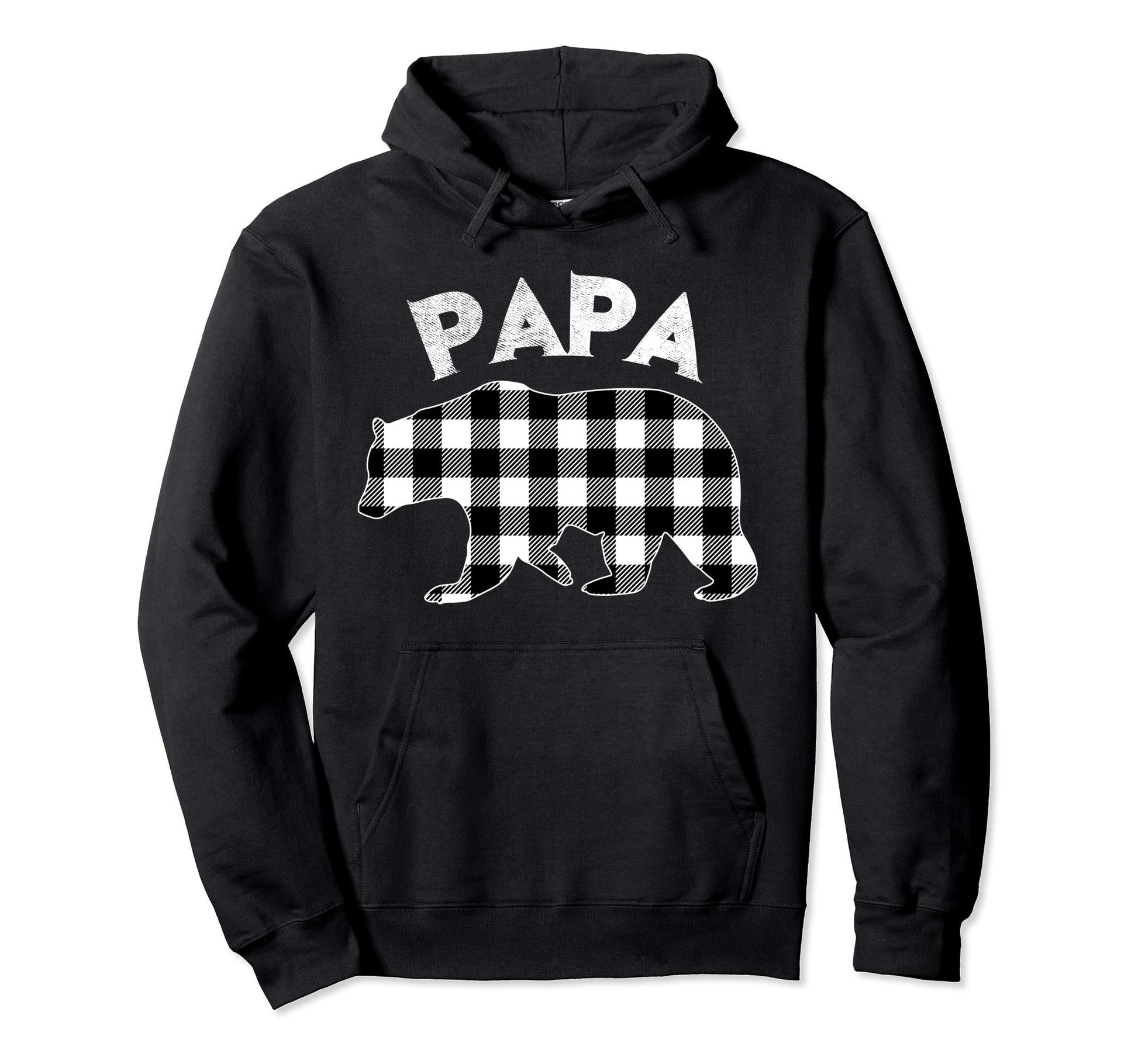 Black And White Buffalo Plaid Papa Hoodie - Minimalist Print Men Women - T-Shirt, Sweatshirt, Hoodie