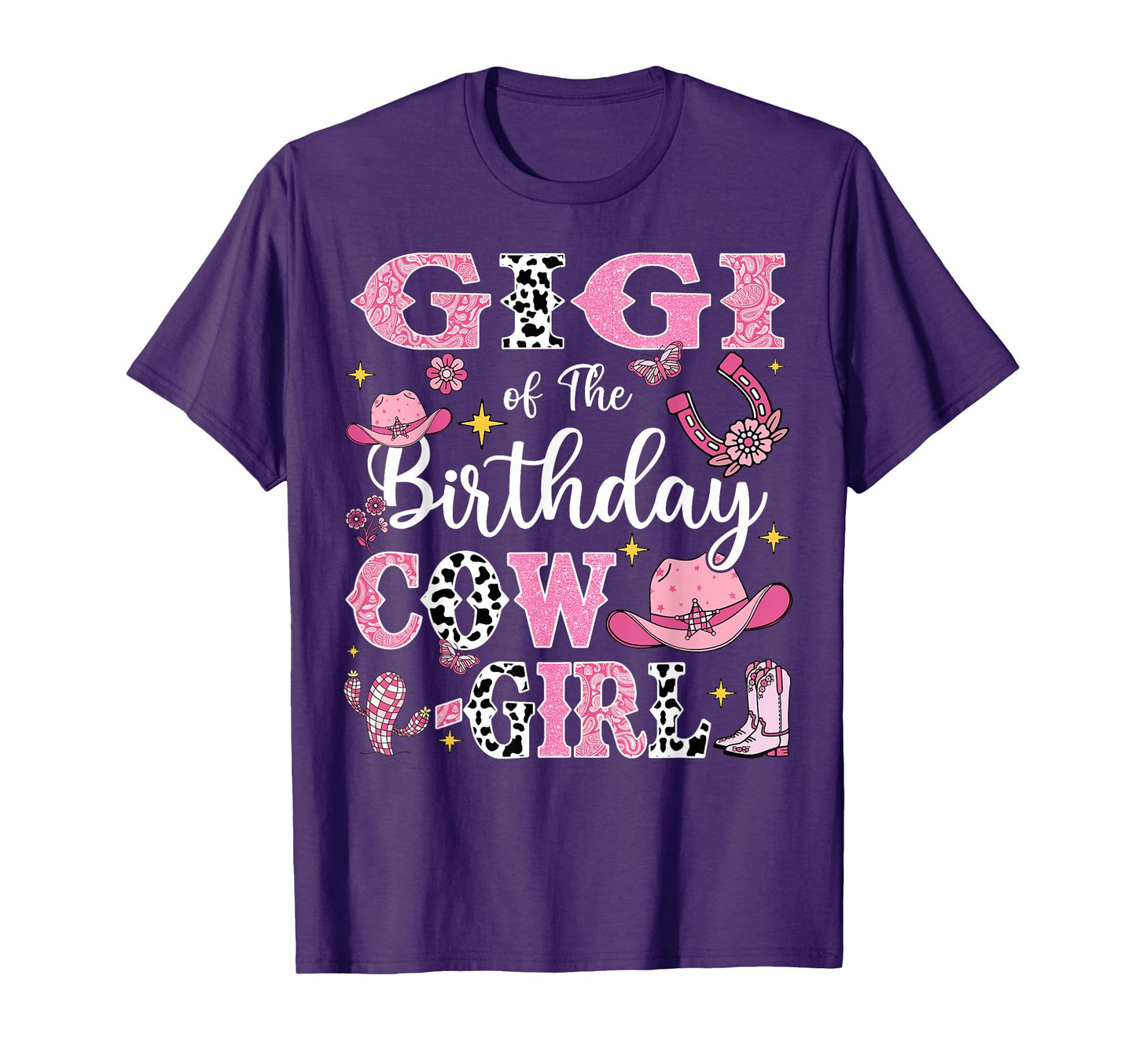 Gigi Birthday Cow Rodeo Cow Birthday T-Shirt - Minimalist Print for Adults - T-Shirt, Sweatshirt, Hoodie