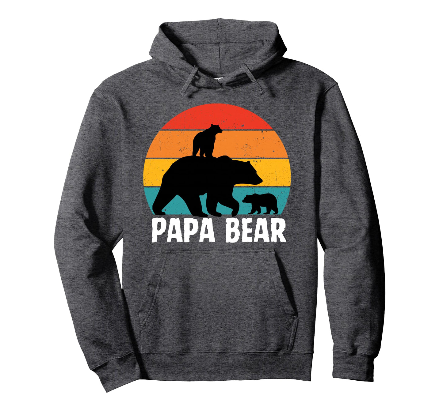 Old School Fatherhood Papa Bear 2 Cubs Hoodie - Novelty Apparel for Adults - T-Shirt, Sweatshirt, Hoodie