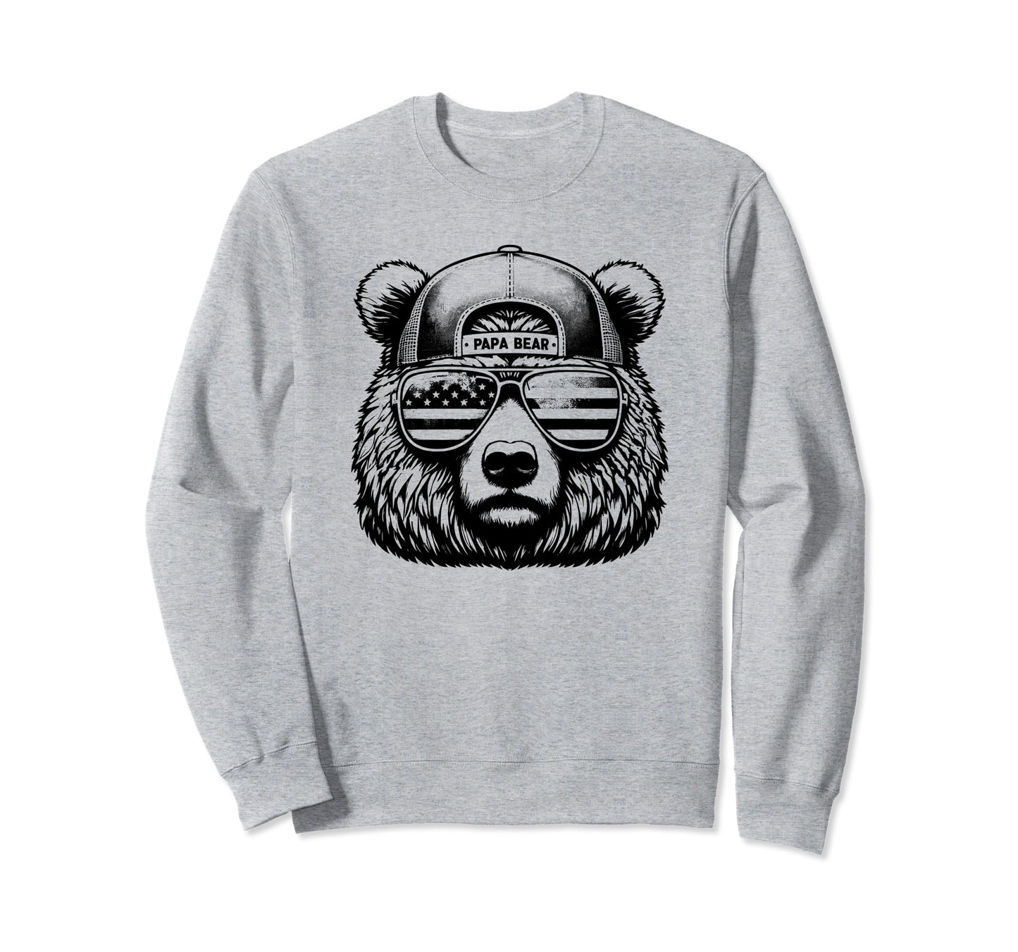 Papa Bear Face Sunglases 4Th July Sweatshirt - Trendy Graphic Men Women - T-Shirt, Sweatshirt, Hoodie