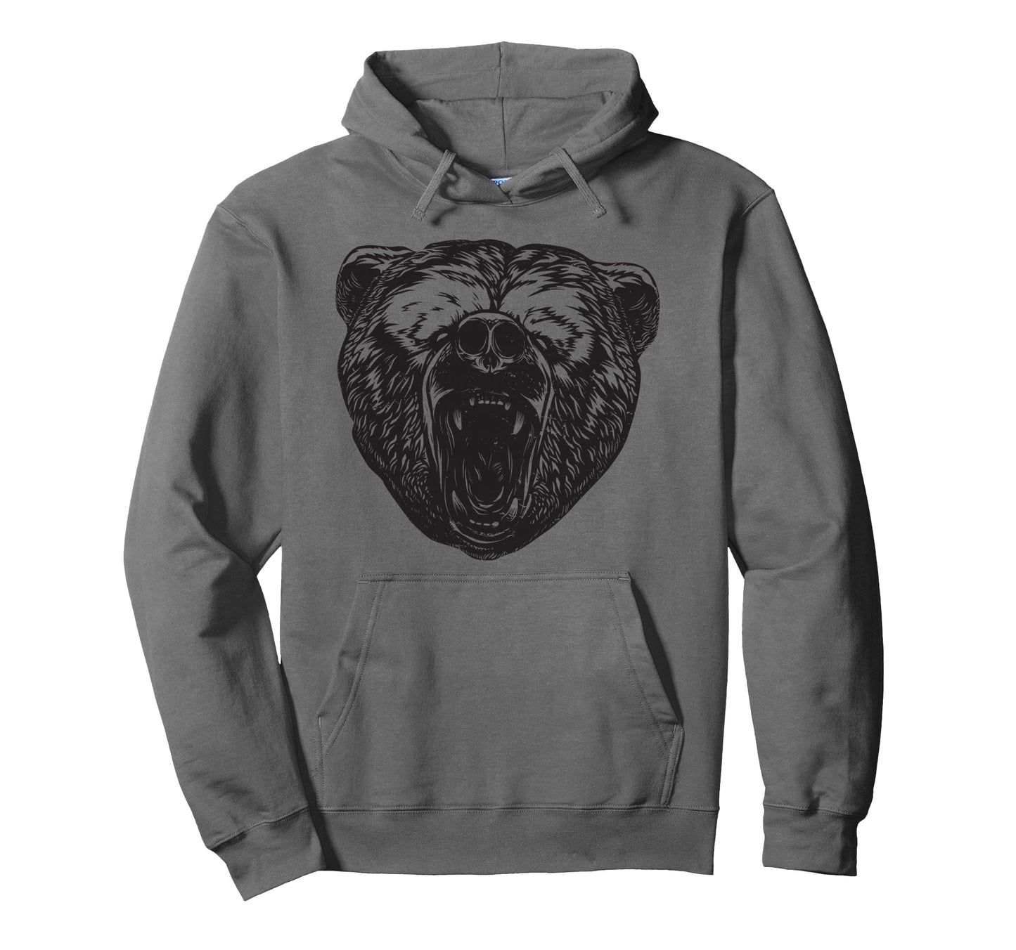 Bear Brown Head Bear Motif Bear Hoodie - Fun Novelty Design for Adults - T-Shirt, Sweatshirt, Hoodie