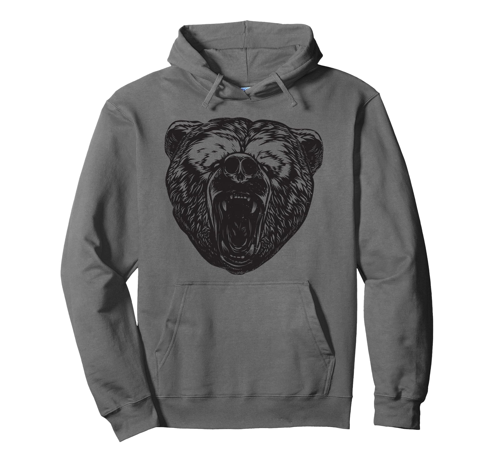 Bear Brown Head Bear Motif Bear Hoodie - Fun Novelty Design for Adults - T-Shirt, Sweatshirt, Hoodie