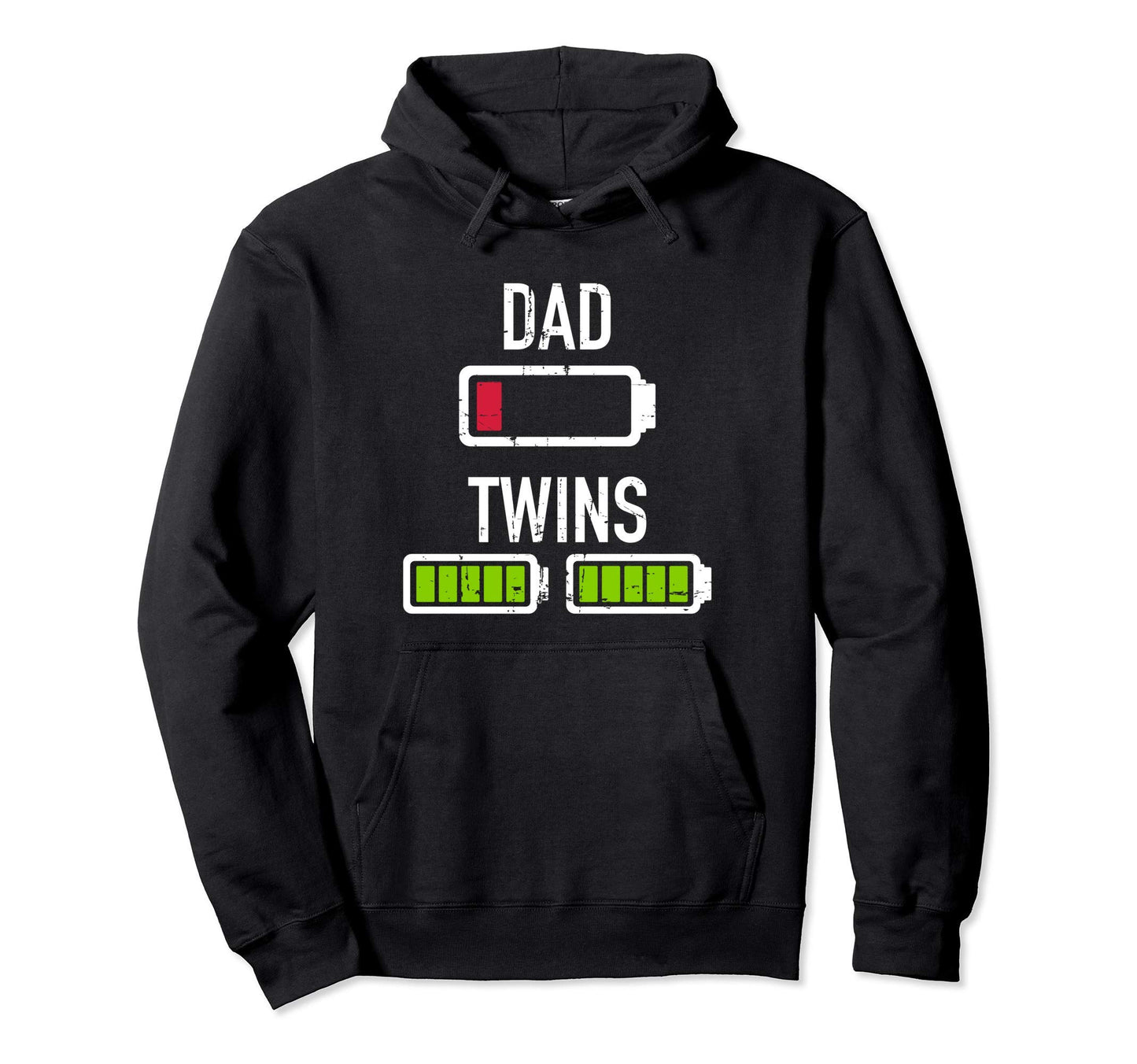 Dad Low Battery Twins Full Battery Hoodie - Graphic Print Men Women - T-Shirt, Sweatshirt, Hoodie