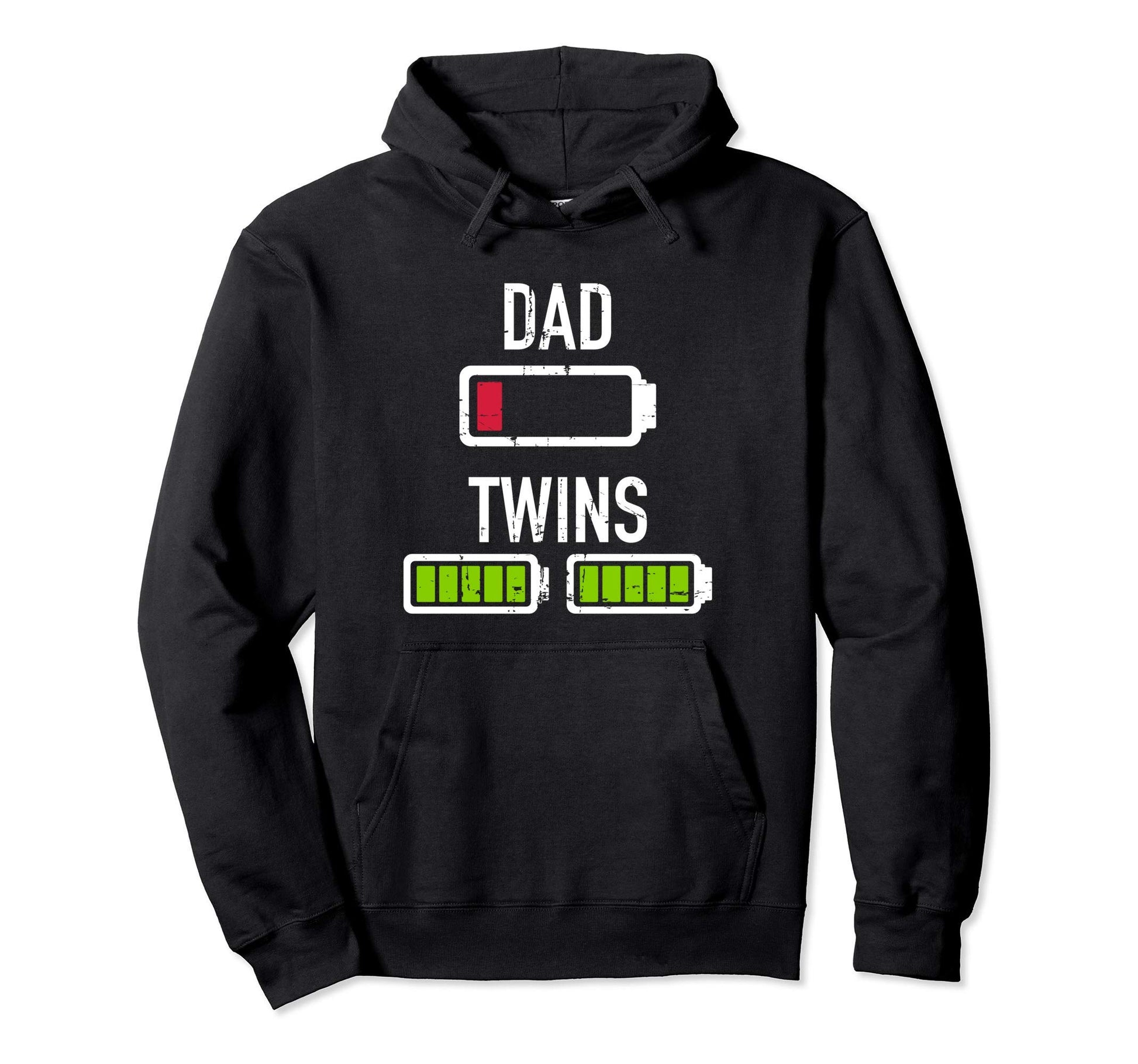Dad Low Battery Twins Full Battery Hoodie - Graphic Print Men Women - T-Shirt, Sweatshirt, Hoodie