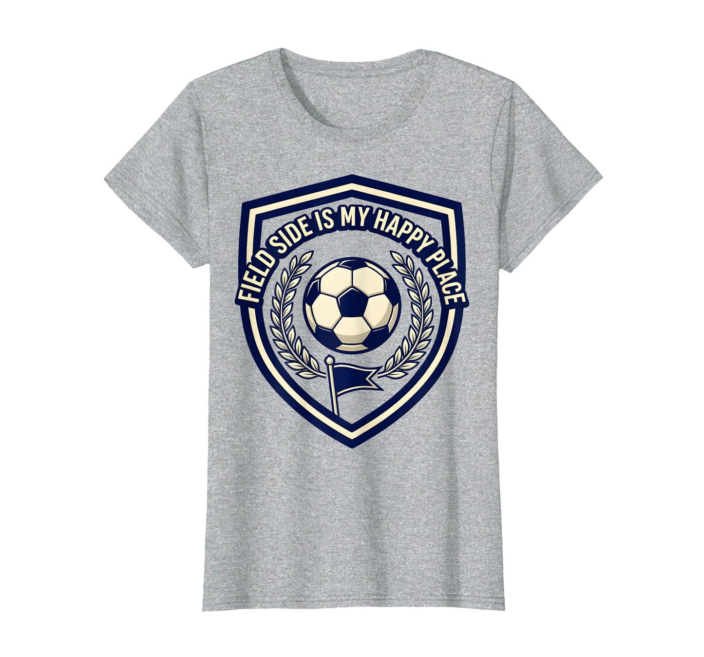 Field Side Is My Happy Place Soccer T-Shirt - Aesthetic Graphic for Adults - T-Shirt, Sweatshirt, Hoodie
