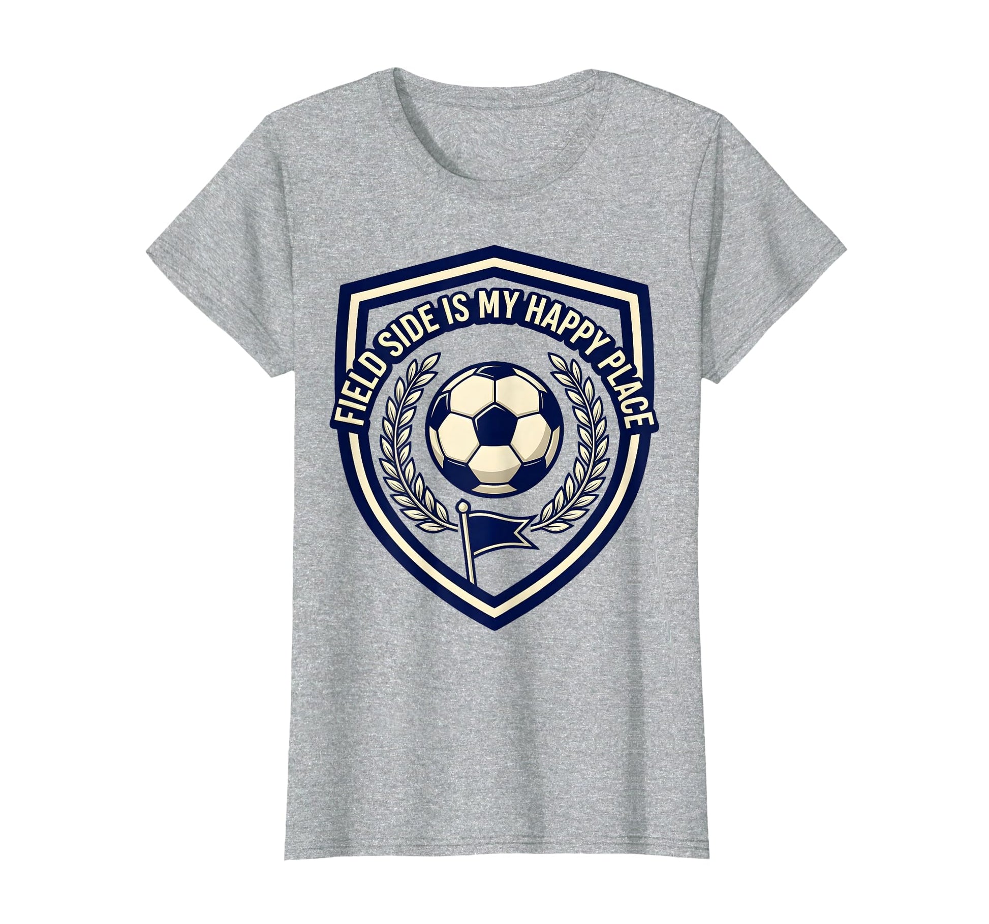 Field Side Is My Happy Place Soccer T-Shirt - Aesthetic Graphic for Adults - T-Shirt, Sweatshirt, Hoodie