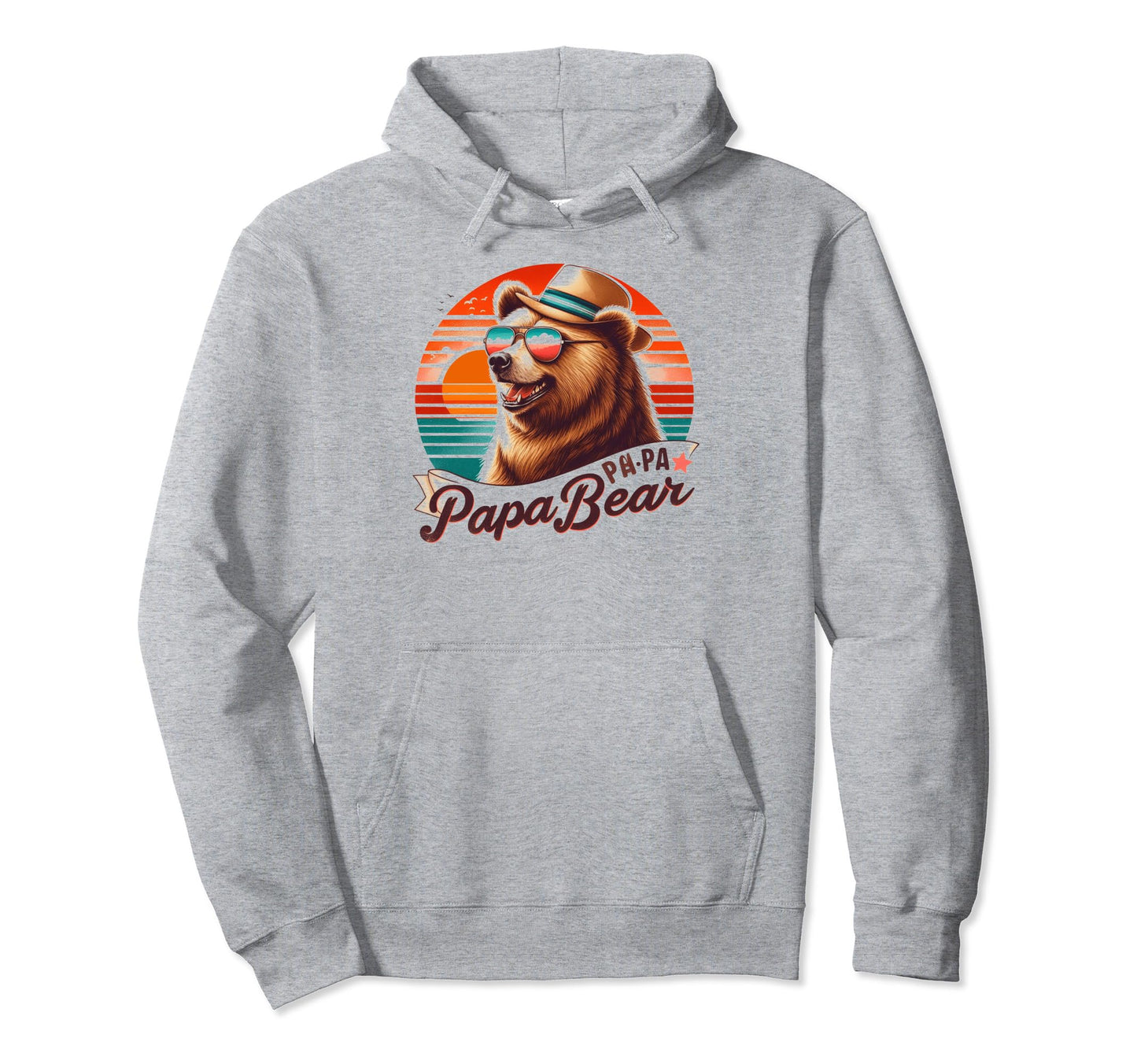 Papa Bear Sunglasses Funny Bear Dad Hoodie - Novelty Apparel for Adults - T-Shirt, Sweatshirt, Hoodie