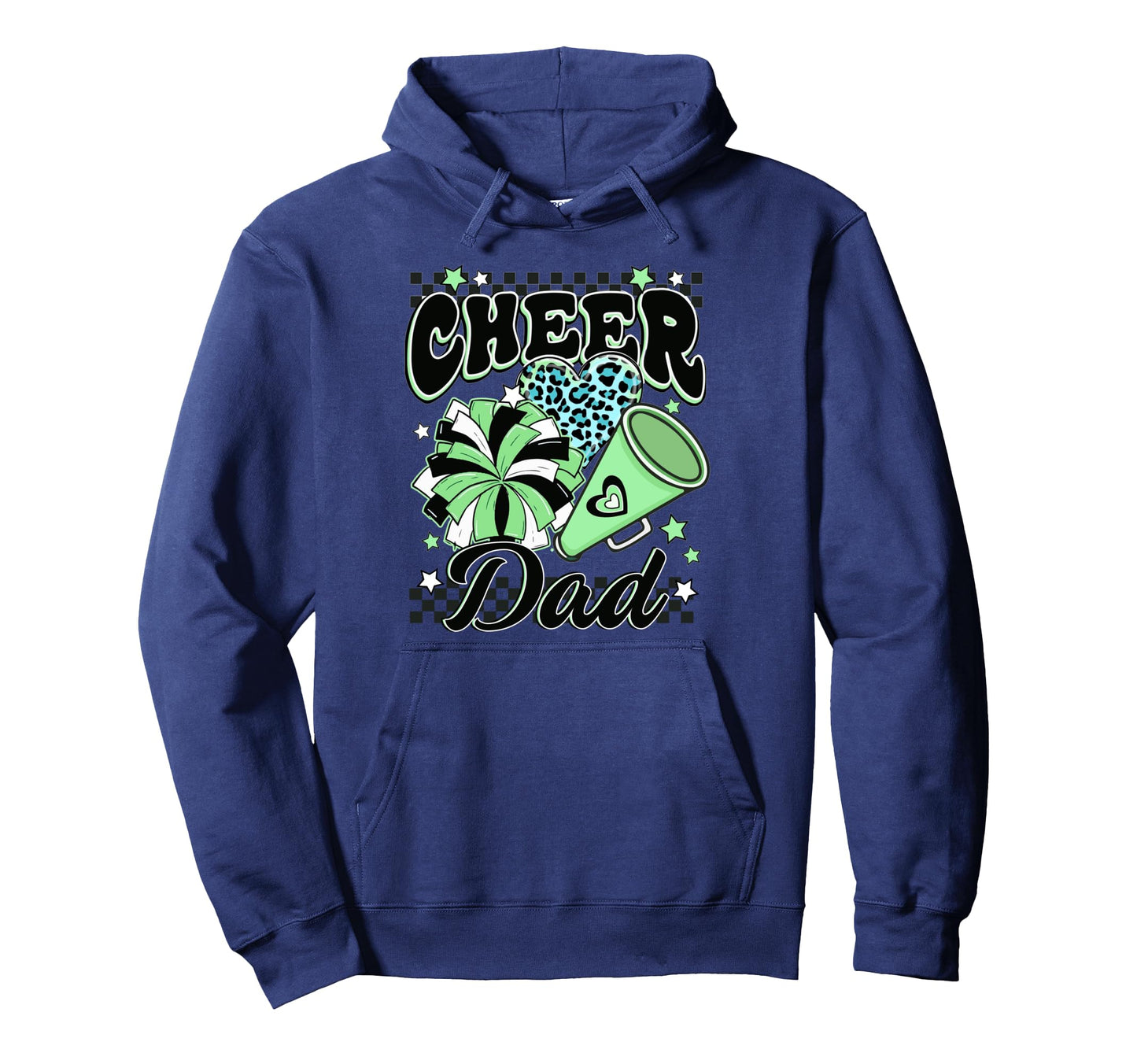 Groovy Cheer Dad Tees Cheerleader Hoodie - Graphic Print for Adults - T-Shirt, Sweatshirt, Hoodie