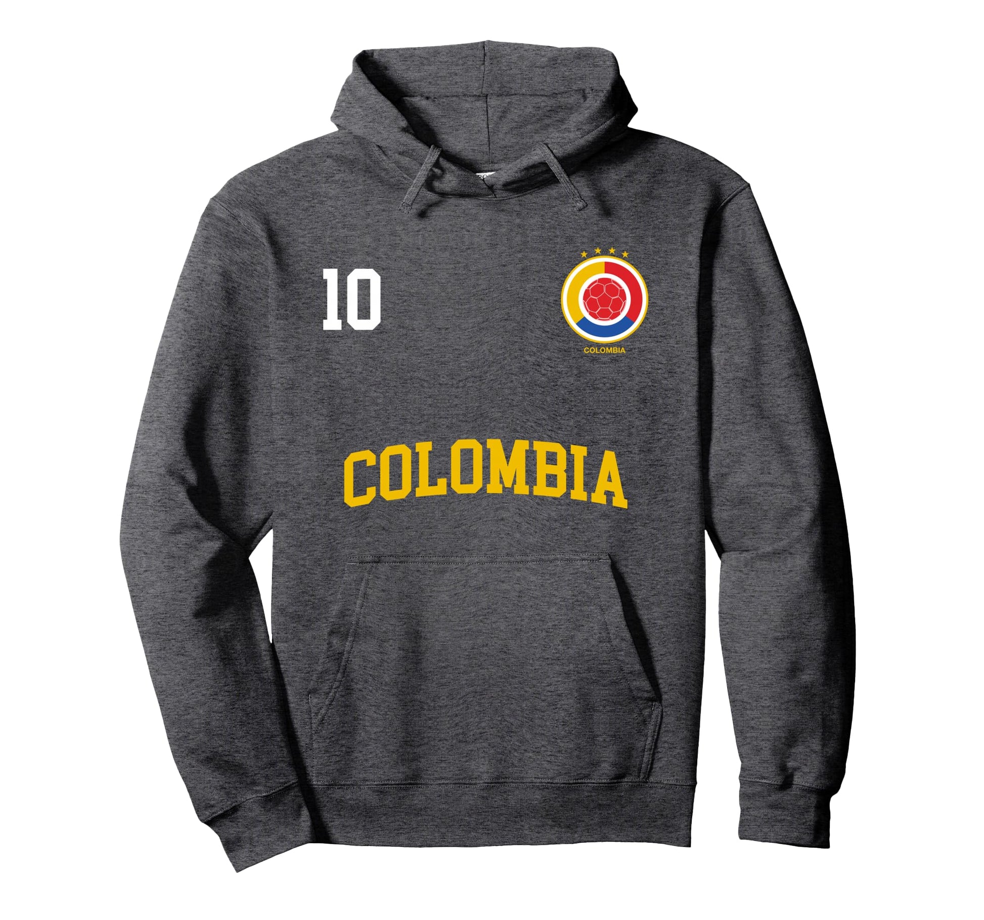 Colombia Soccer No 10 Colombian Flag Hoodie - Unique Graphic for Adults - T-Shirt, Sweatshirt, Hoodie