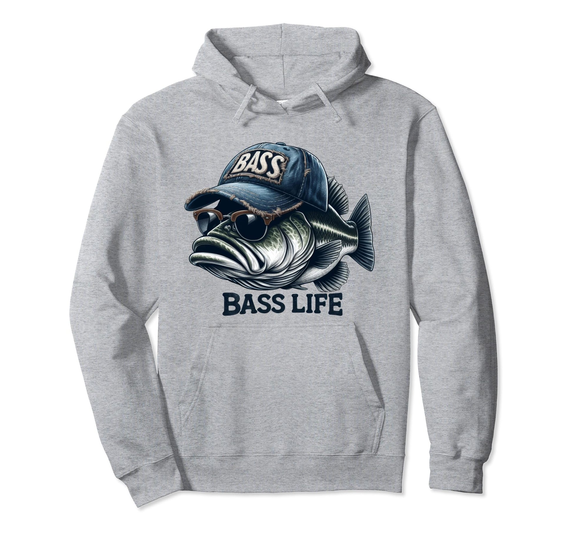 Funny Bass Fish Trucker Hat Hoodie - Casual Everyday Wear for Adults - T-Shirt, Sweatshirt, Hoodie